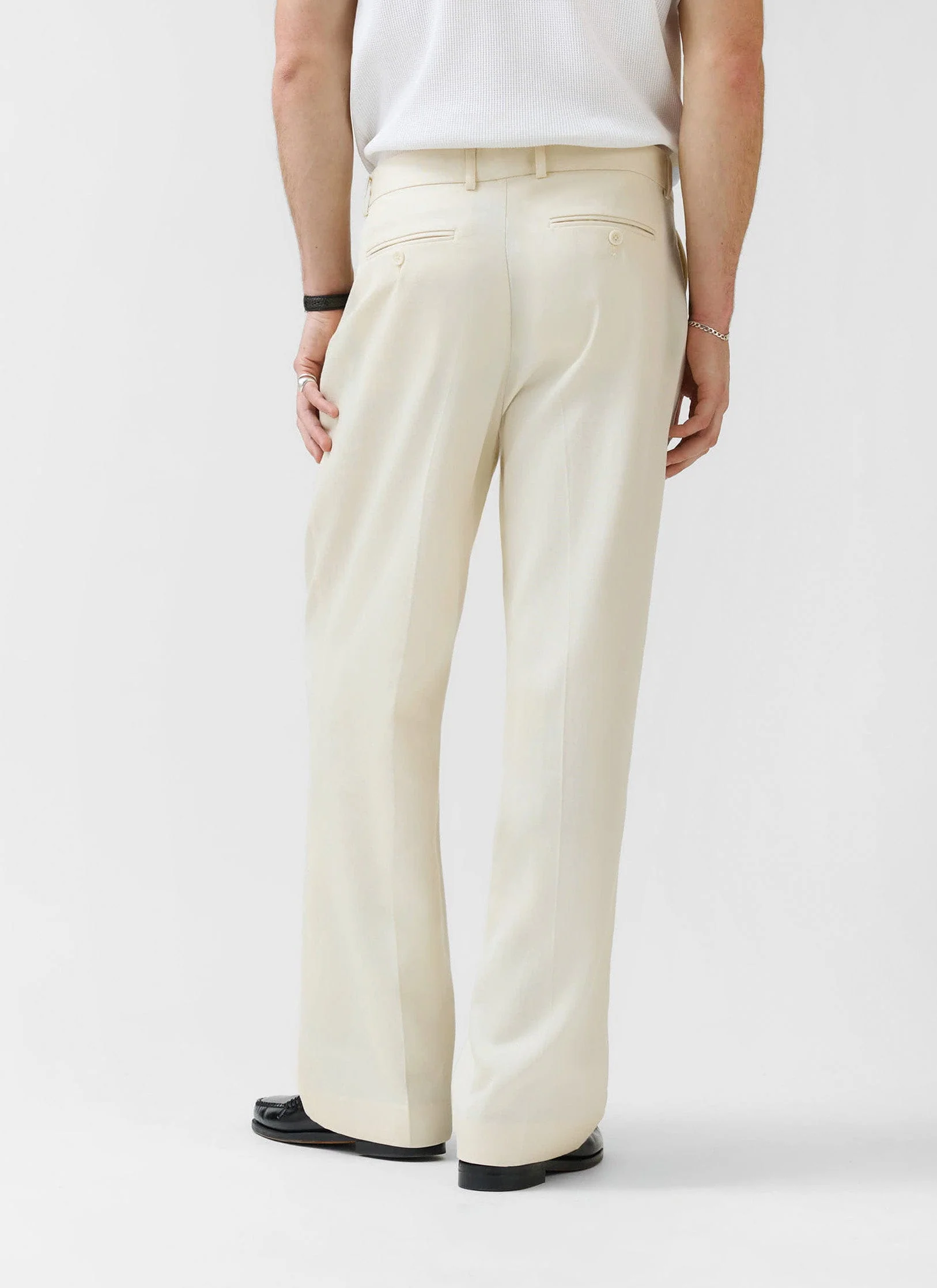 Pleated Tailored Trousers | Lyocell | Cream - Image 6