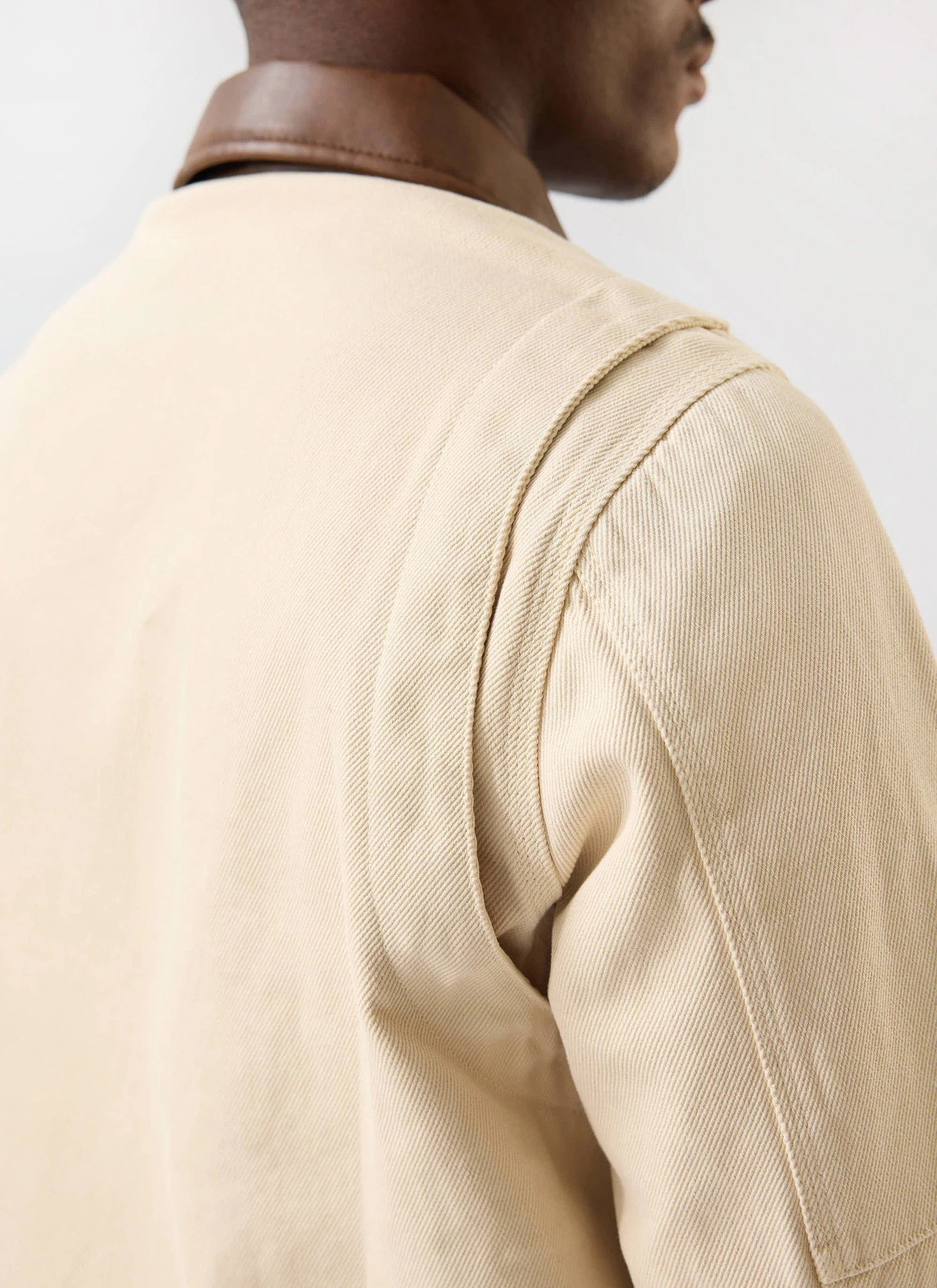 Preface Contrast Collar Jacket | Cotton Twill | Cream - Image 6