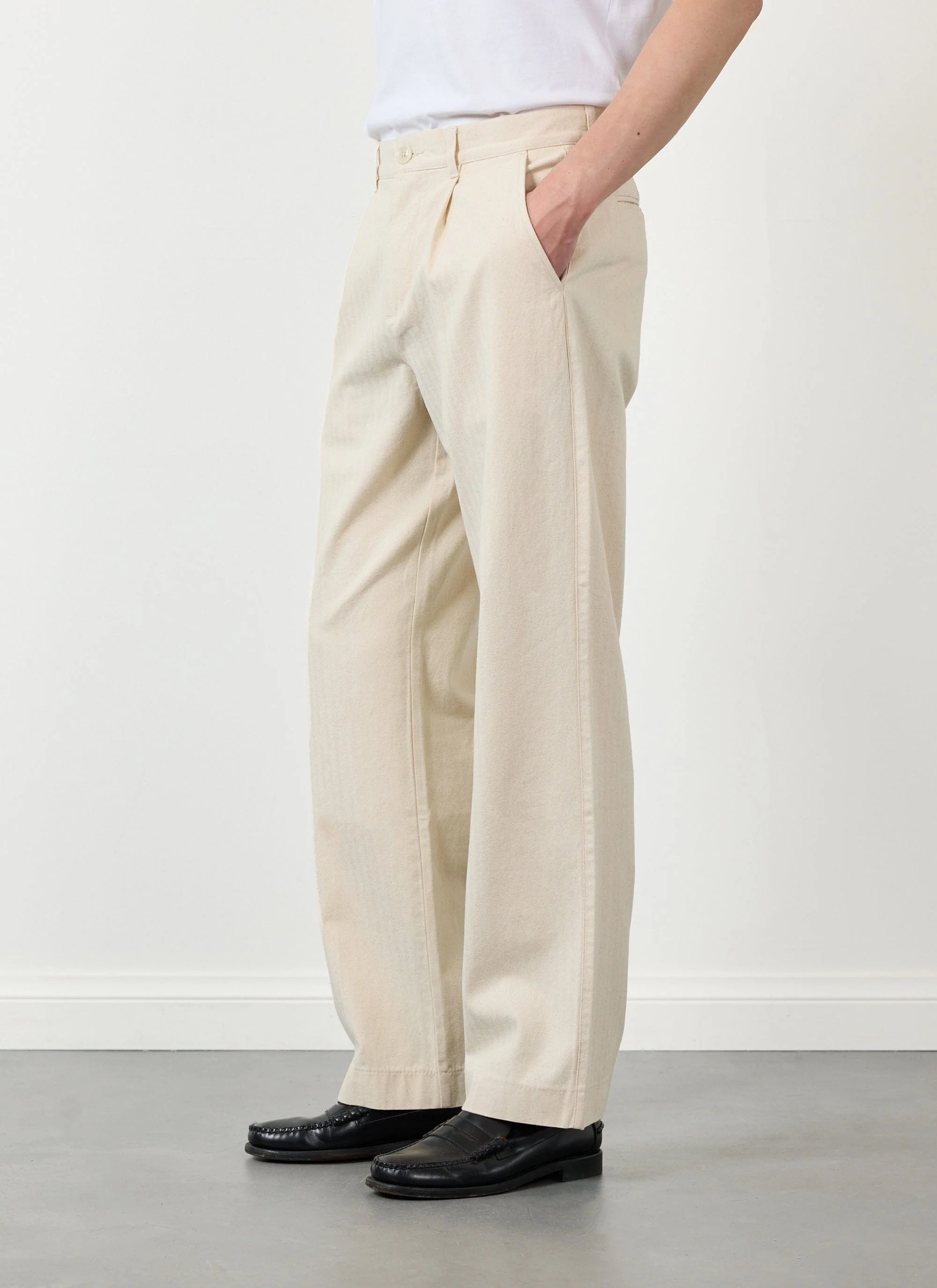 Program Pleated Trousers | Cotton | Cream - Image 3