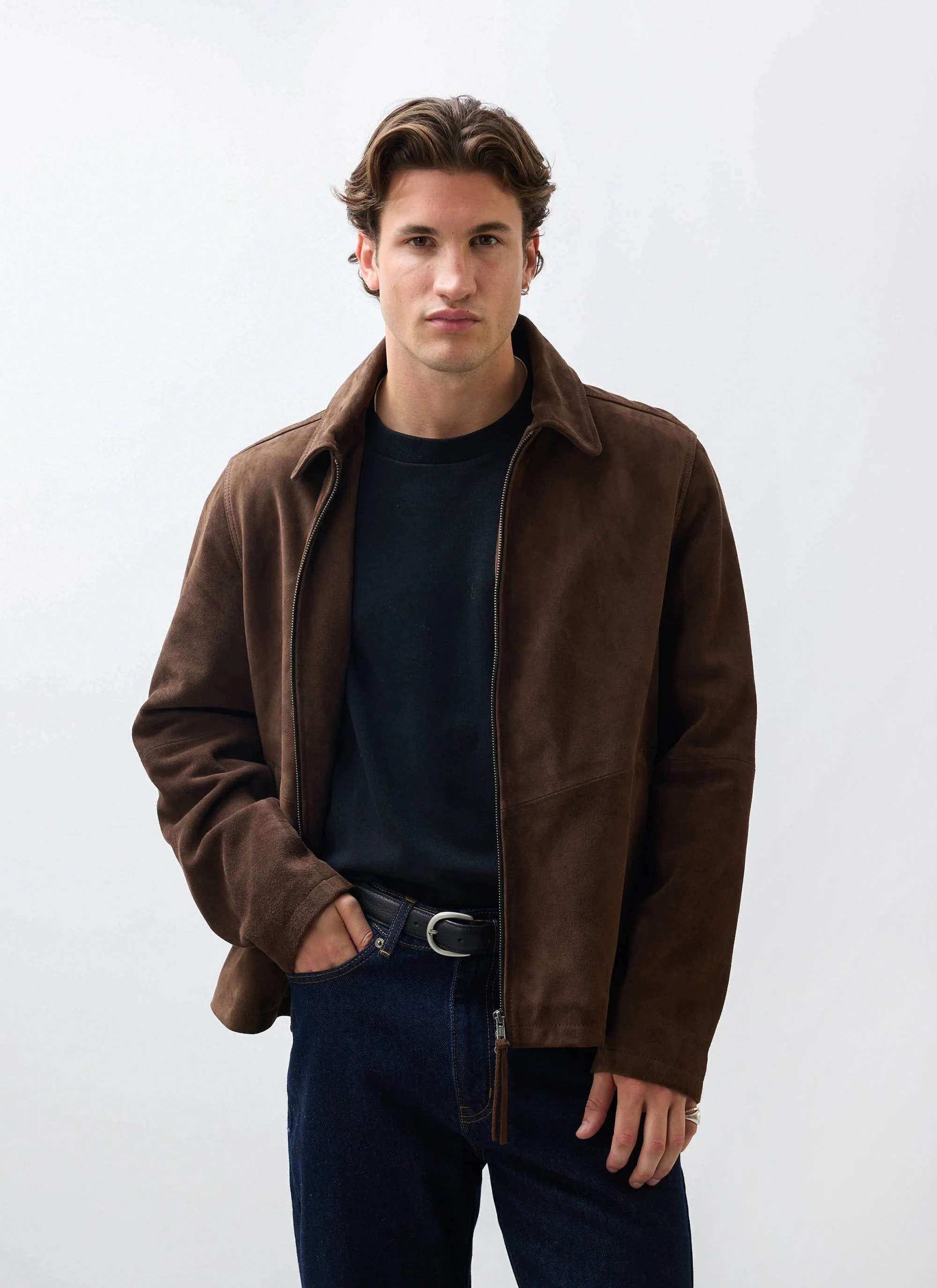 Prologue Suede Zip Jacket | Espresso
