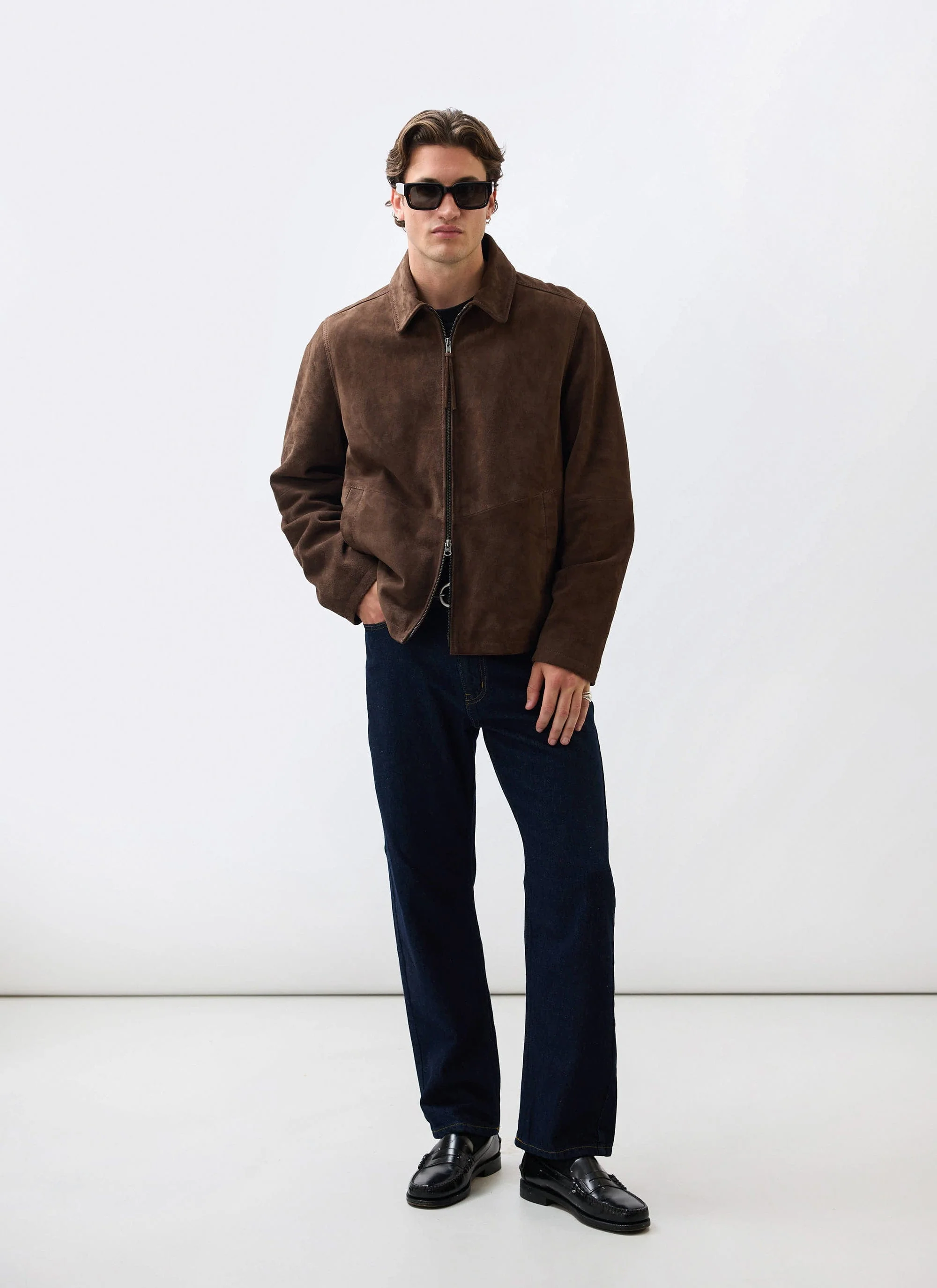 Prologue Suede Zip Jacket | Espresso - Image 2