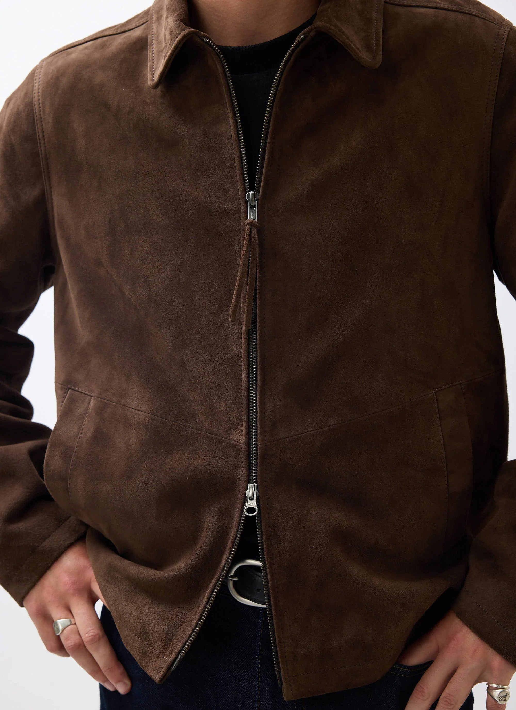 Prologue Suede Zip Jacket | Espresso - Image 4