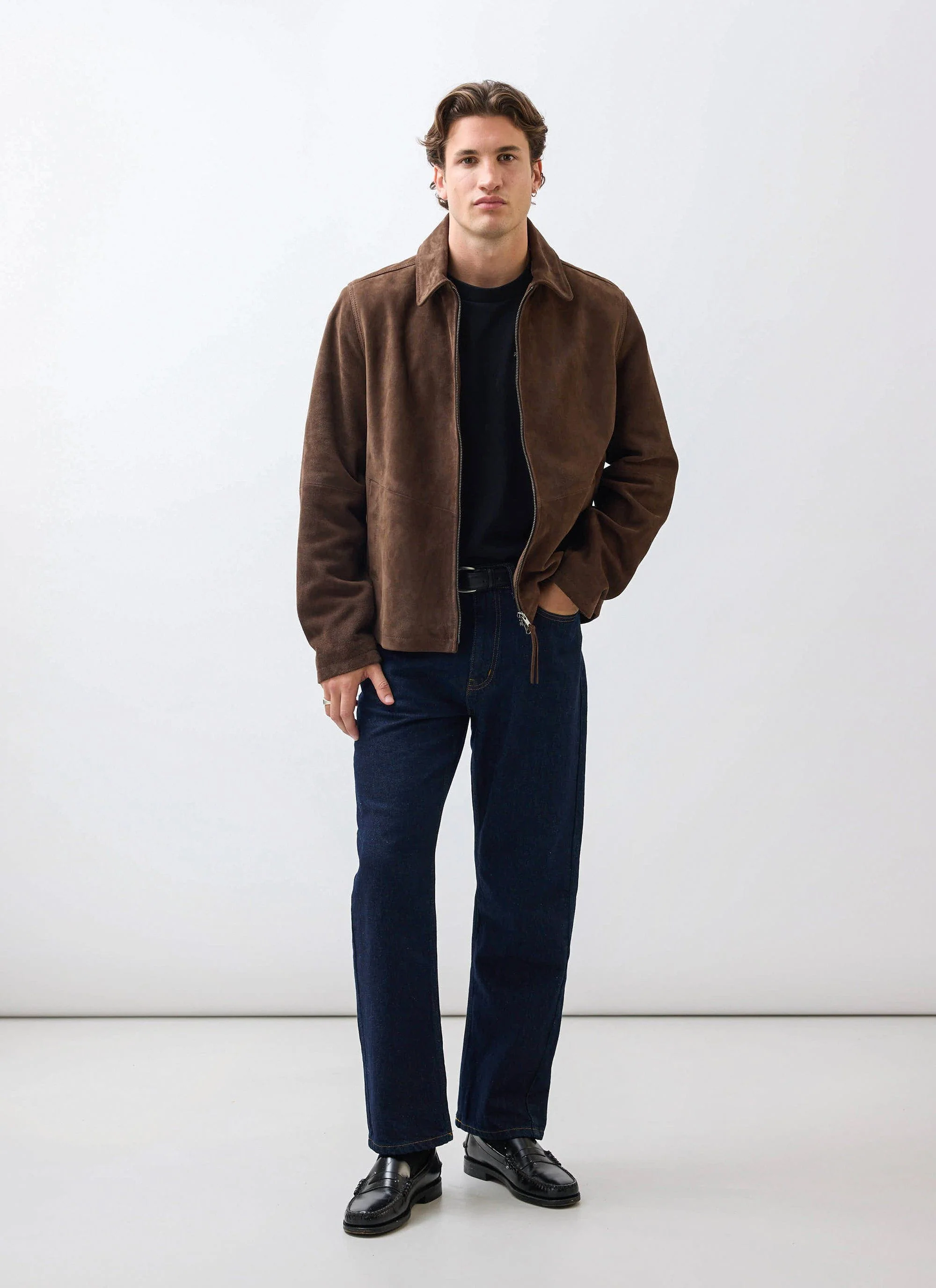 Prologue Suede Zip Jacket | Espresso - Image 7