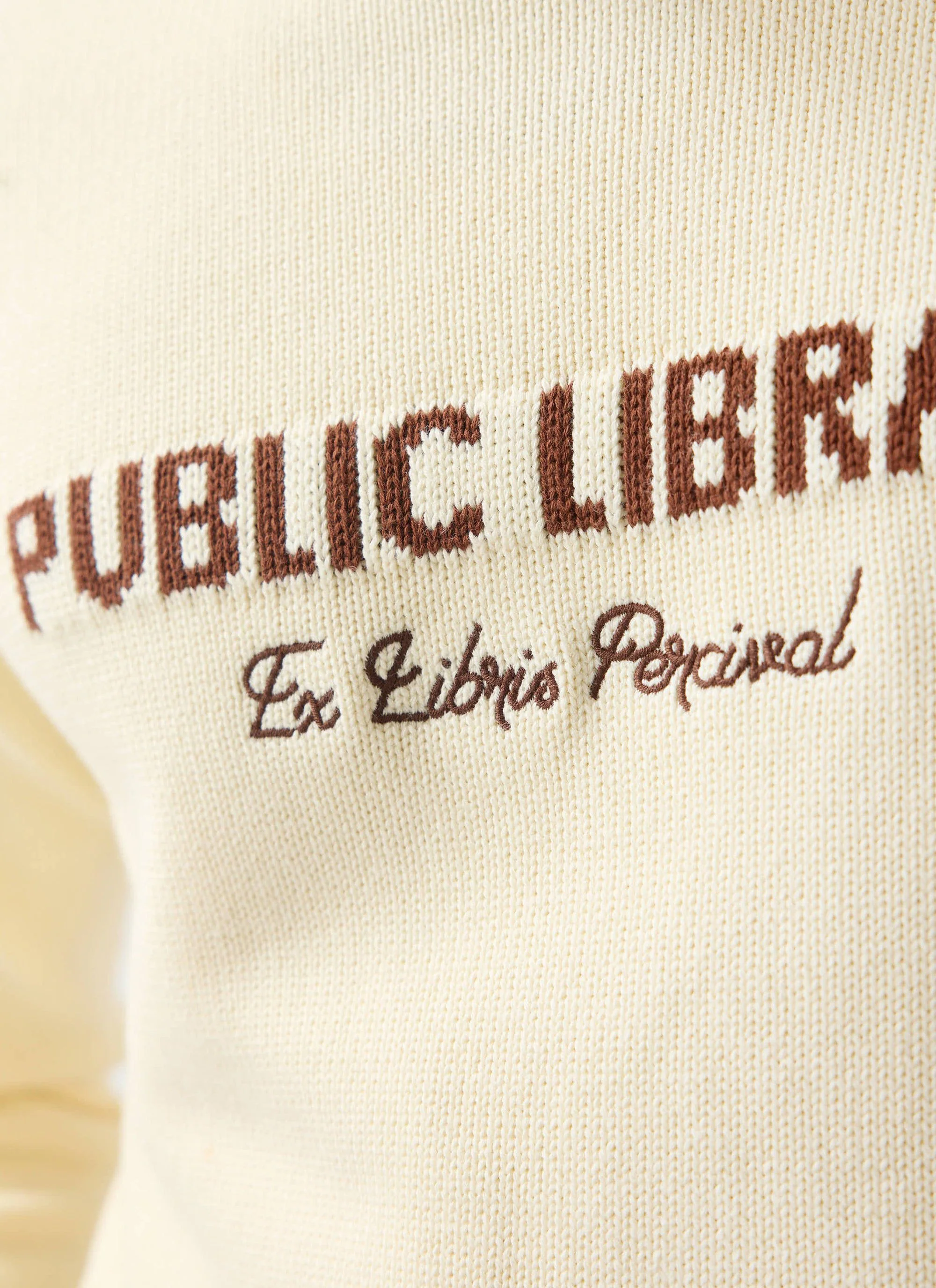 Public Library Knitted Crew Neck Jumper | Wool | Ecru Cream - Image 4