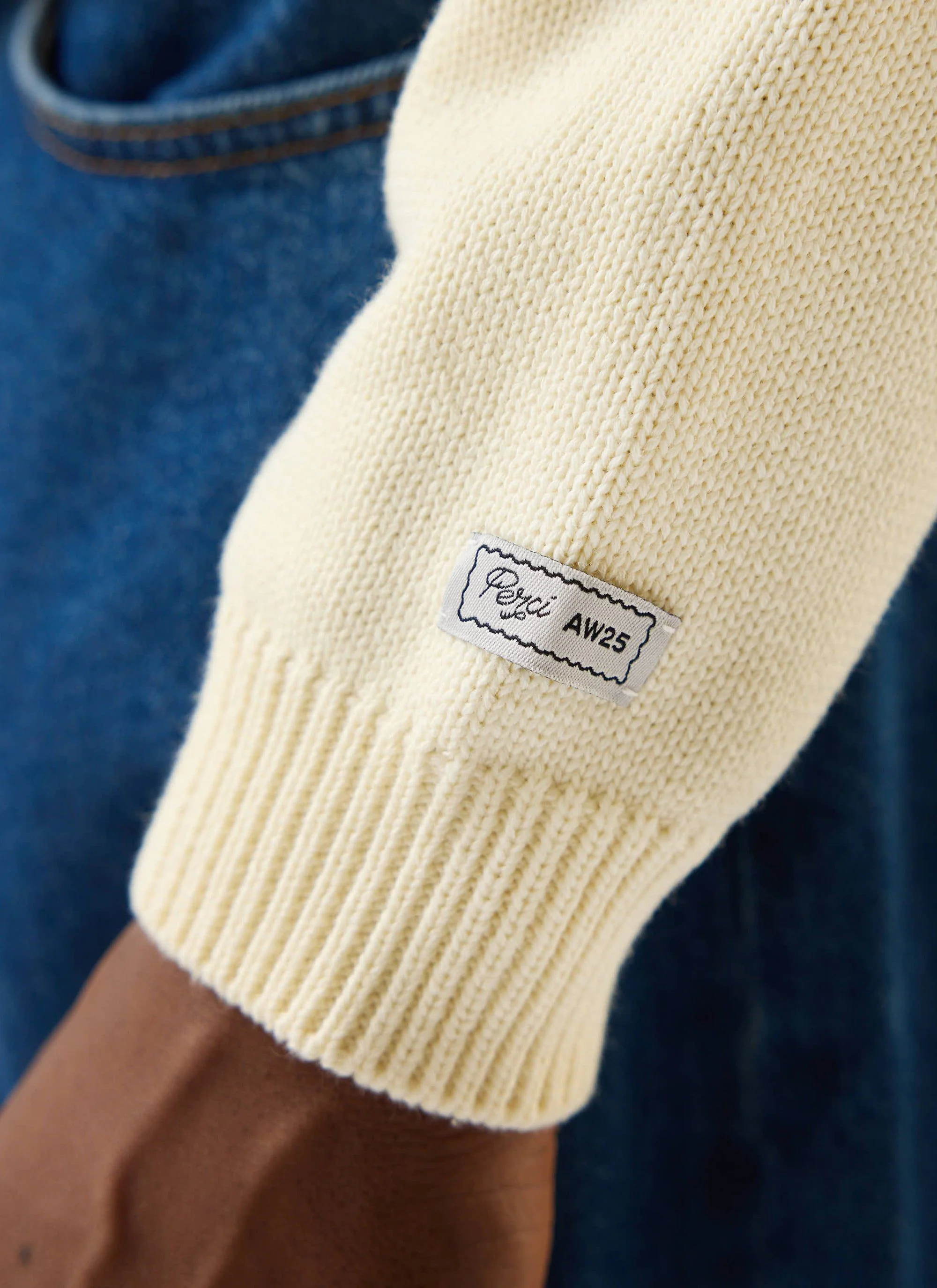 Public Library Knitted Crew Neck Jumper | Wool | Ecru Cream - Image 7