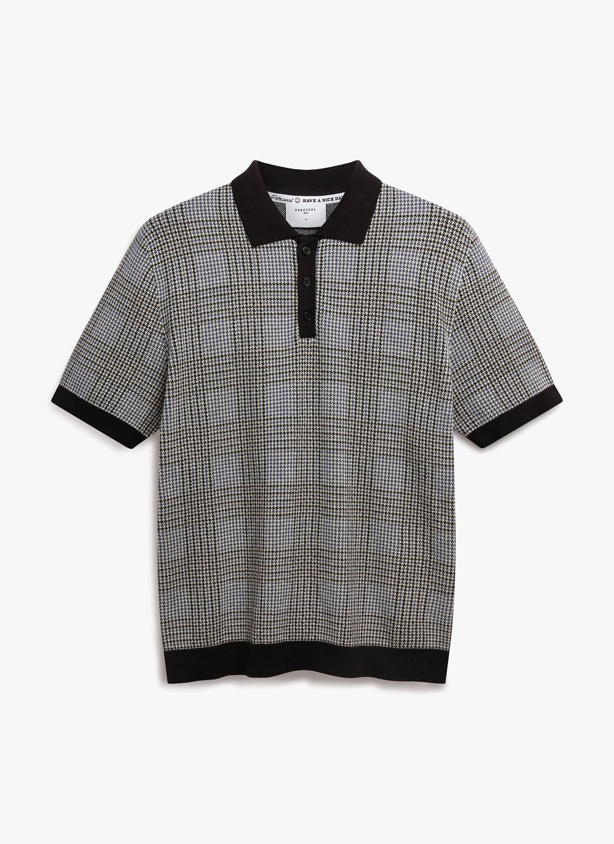 Casa Martini Knitted Polo | Puppytooth Cotton | Navy - Image 10