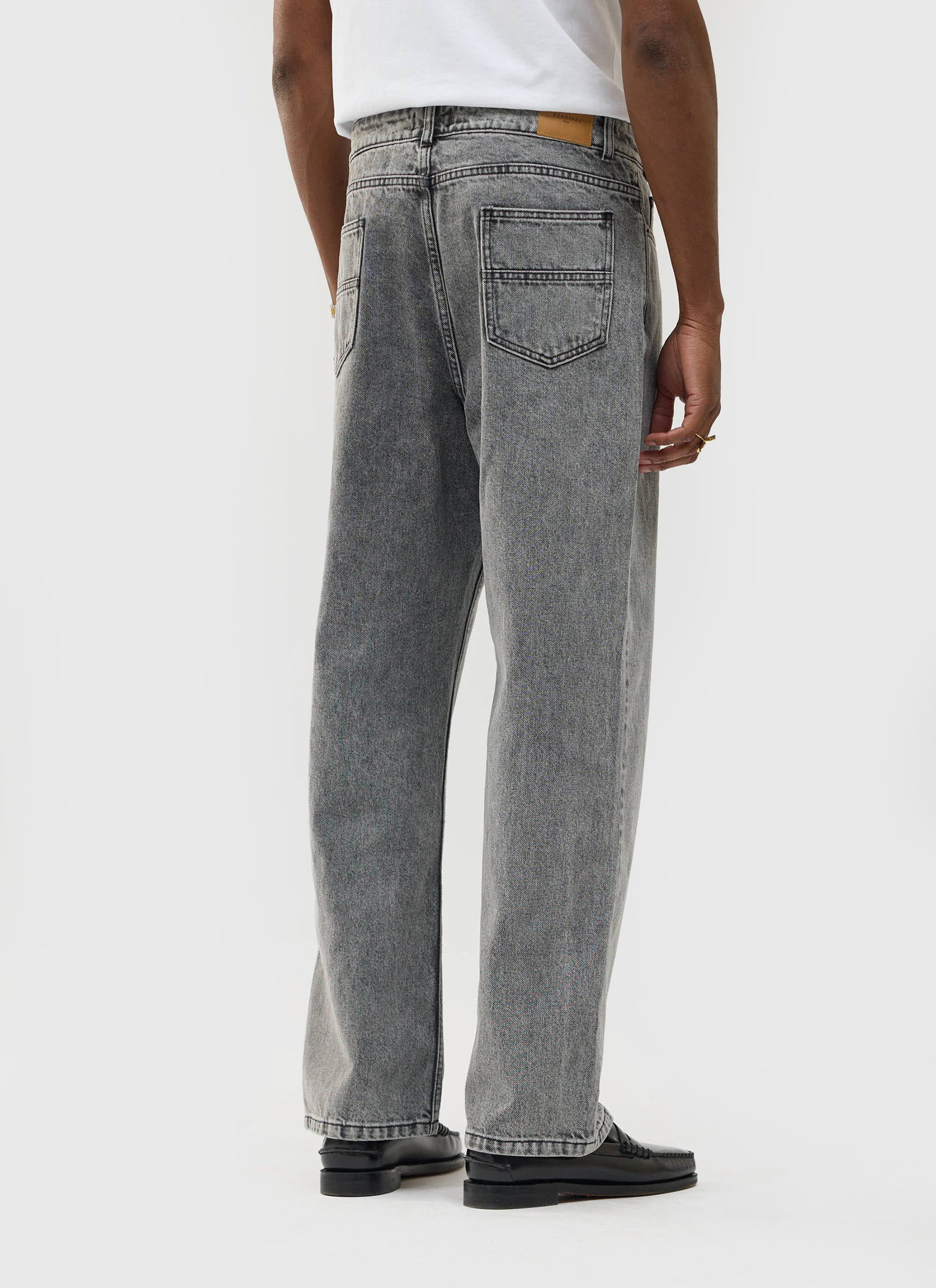 Wide Leg Denim Jeans | Warm Grey Wash - Image 4