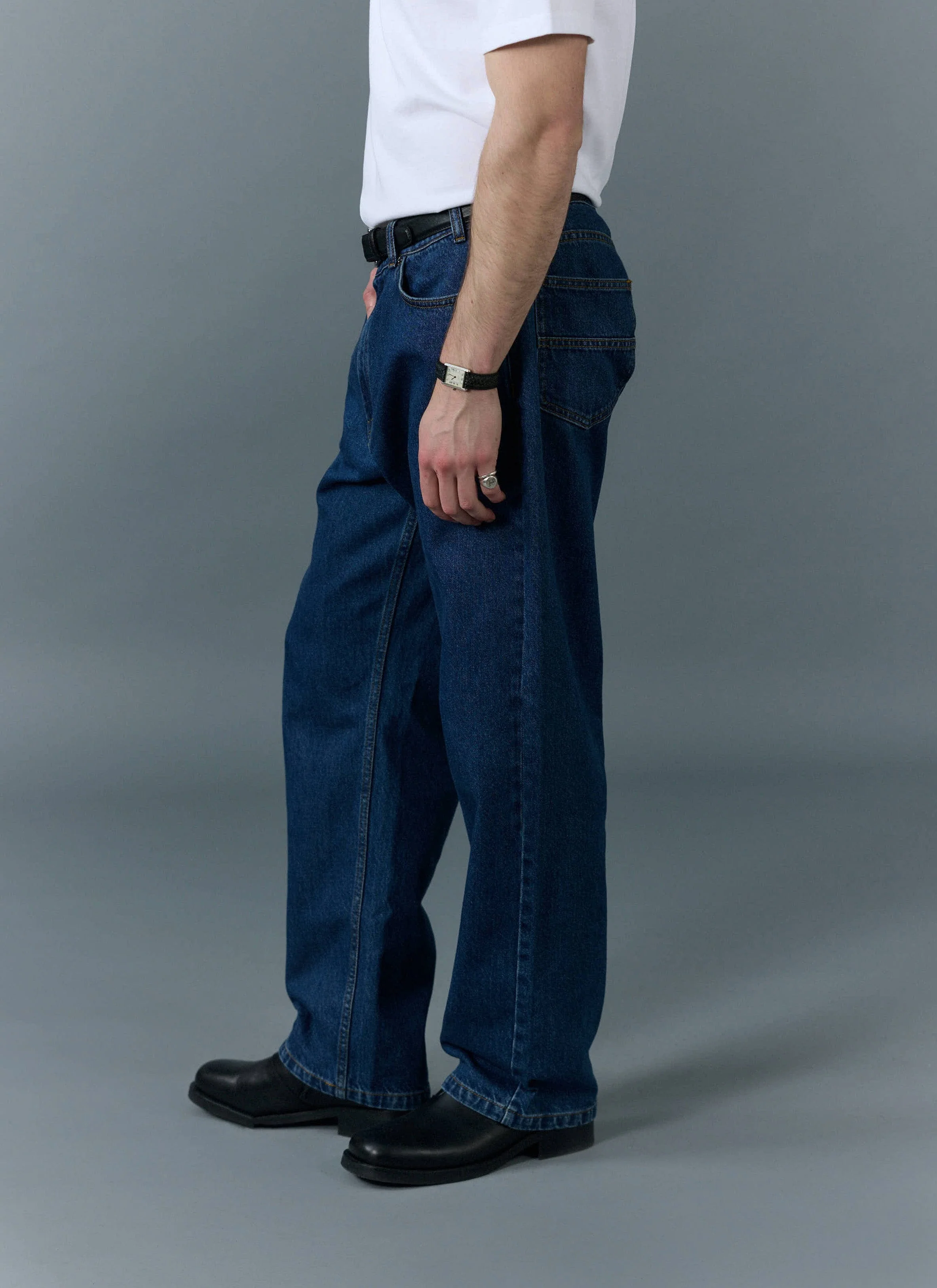 Relaxed Leg Denim Jeans | Cotton | Mid Wash Blue - Image 5