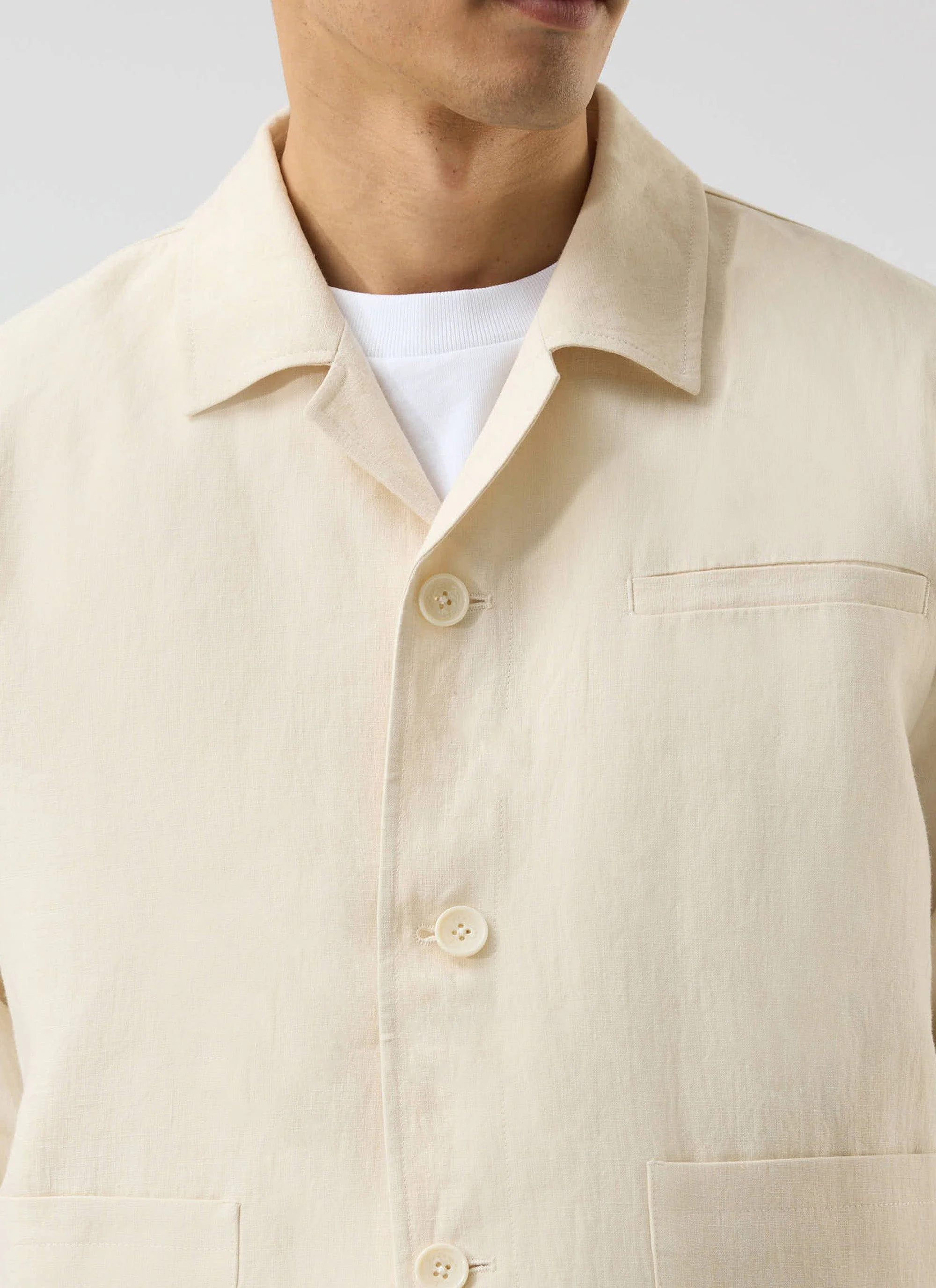 Relaxed Linen Overshirt | Cream - Image 5