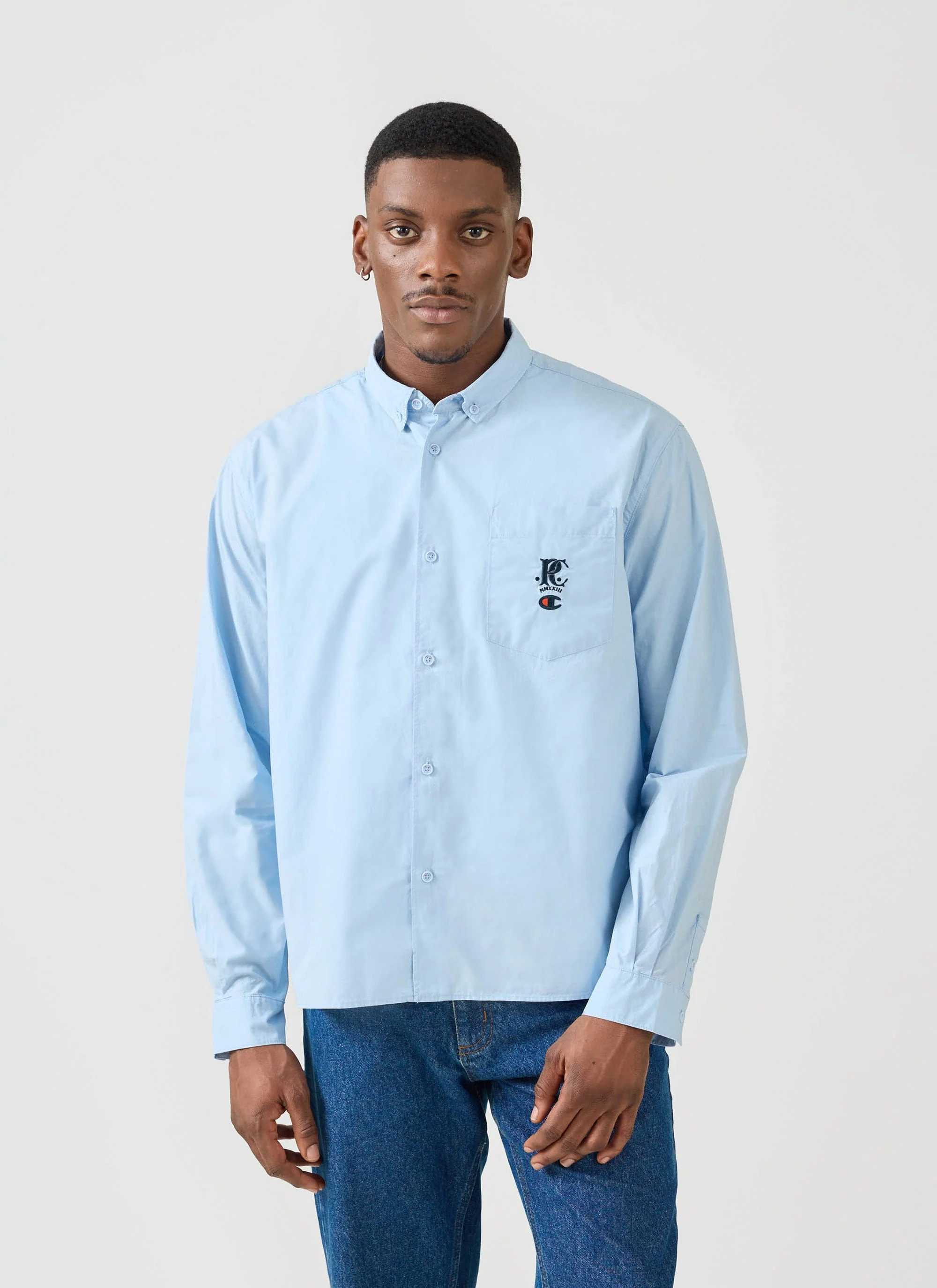 Relaxed Oxford Shirt | Champion x Percival | Blue - Image 4