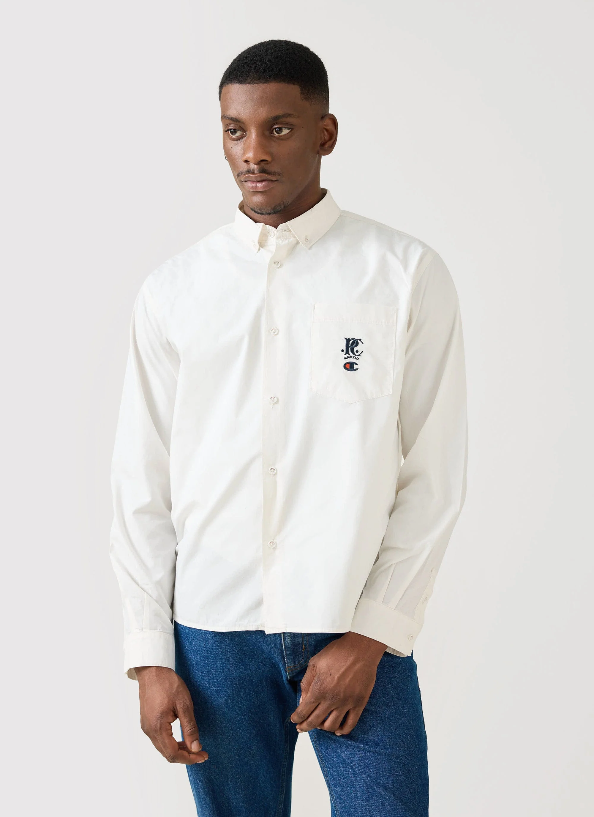 Relaxed Oxford Shirt | Champion x Percival | Cream - Image 2