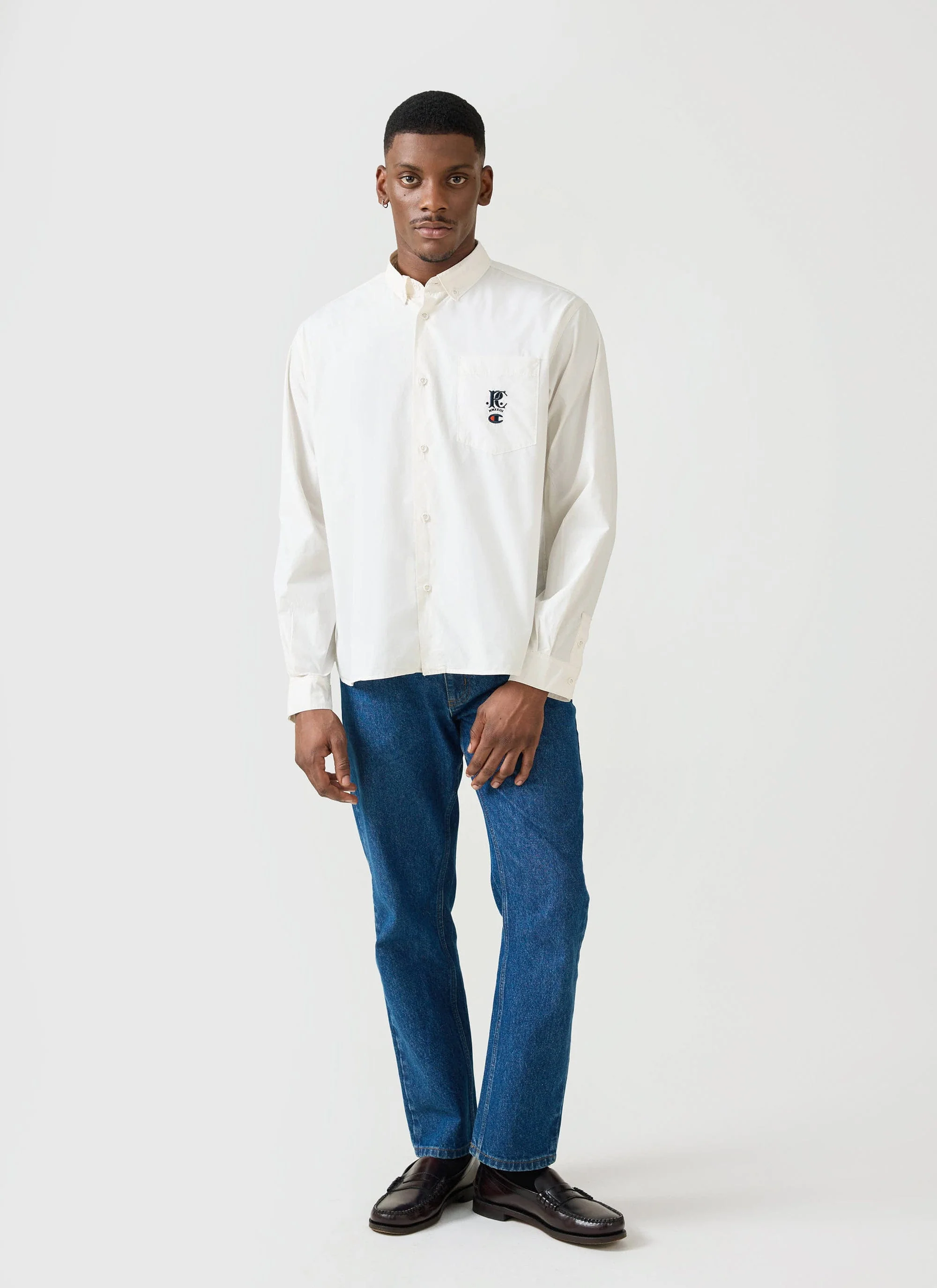 Relaxed Oxford Shirt | Champion x Percival | Cream - Image 3