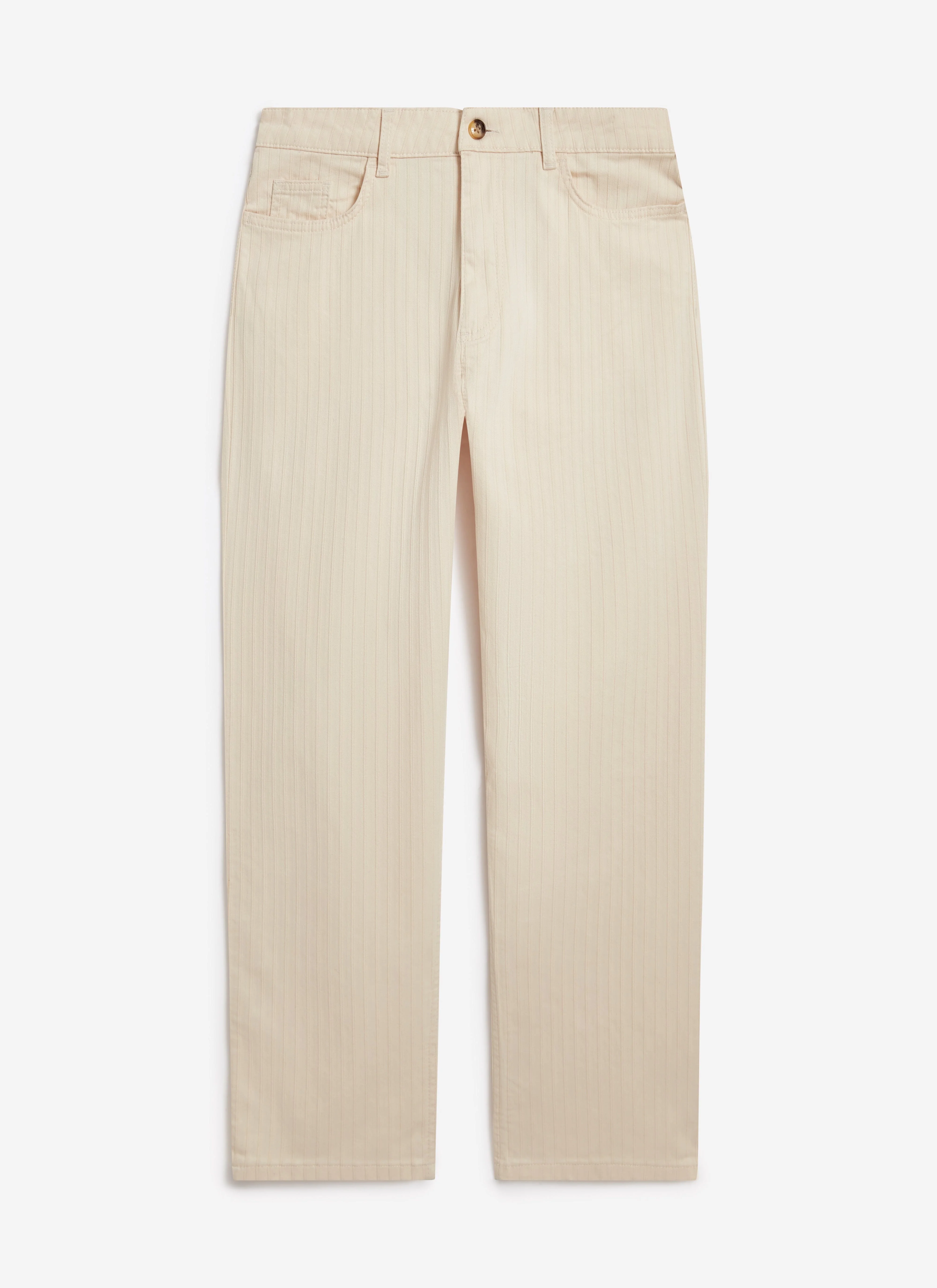 Rocco 5 Pocket Trousers | Cotton | Cream - Image 5