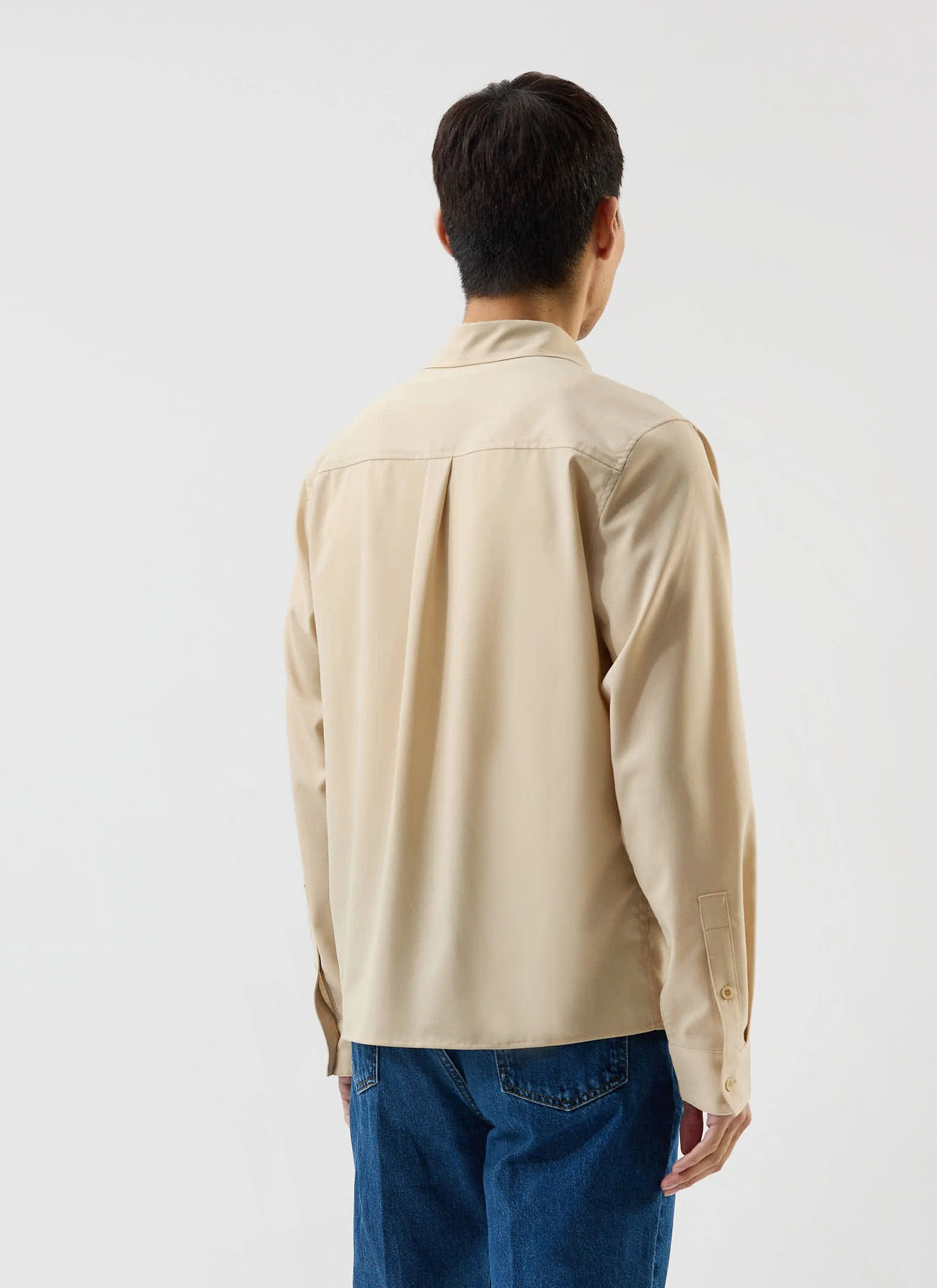 Men's Long Sleeve Safari Shirt | Percival x Warren | Camel Beige - Image 7