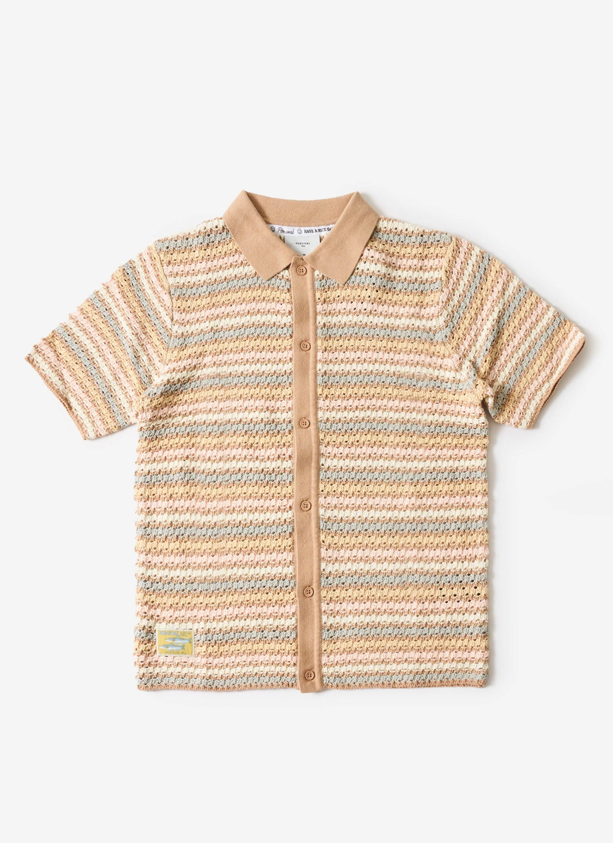 Sari Stripe Knitted Shirt | Cotton | Cream - Image 3
