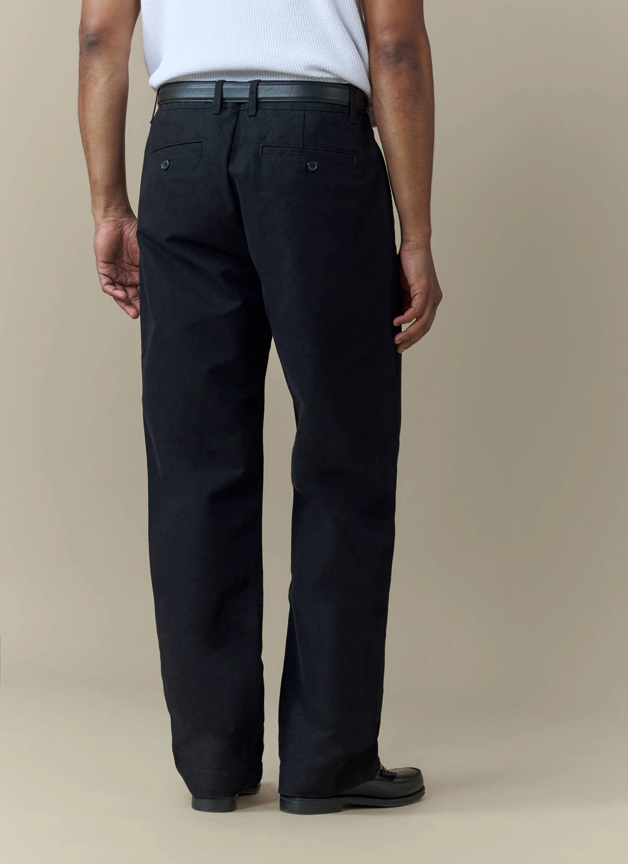 Seb Inverted Pleat Trousers | Cotton | Black - Image 3