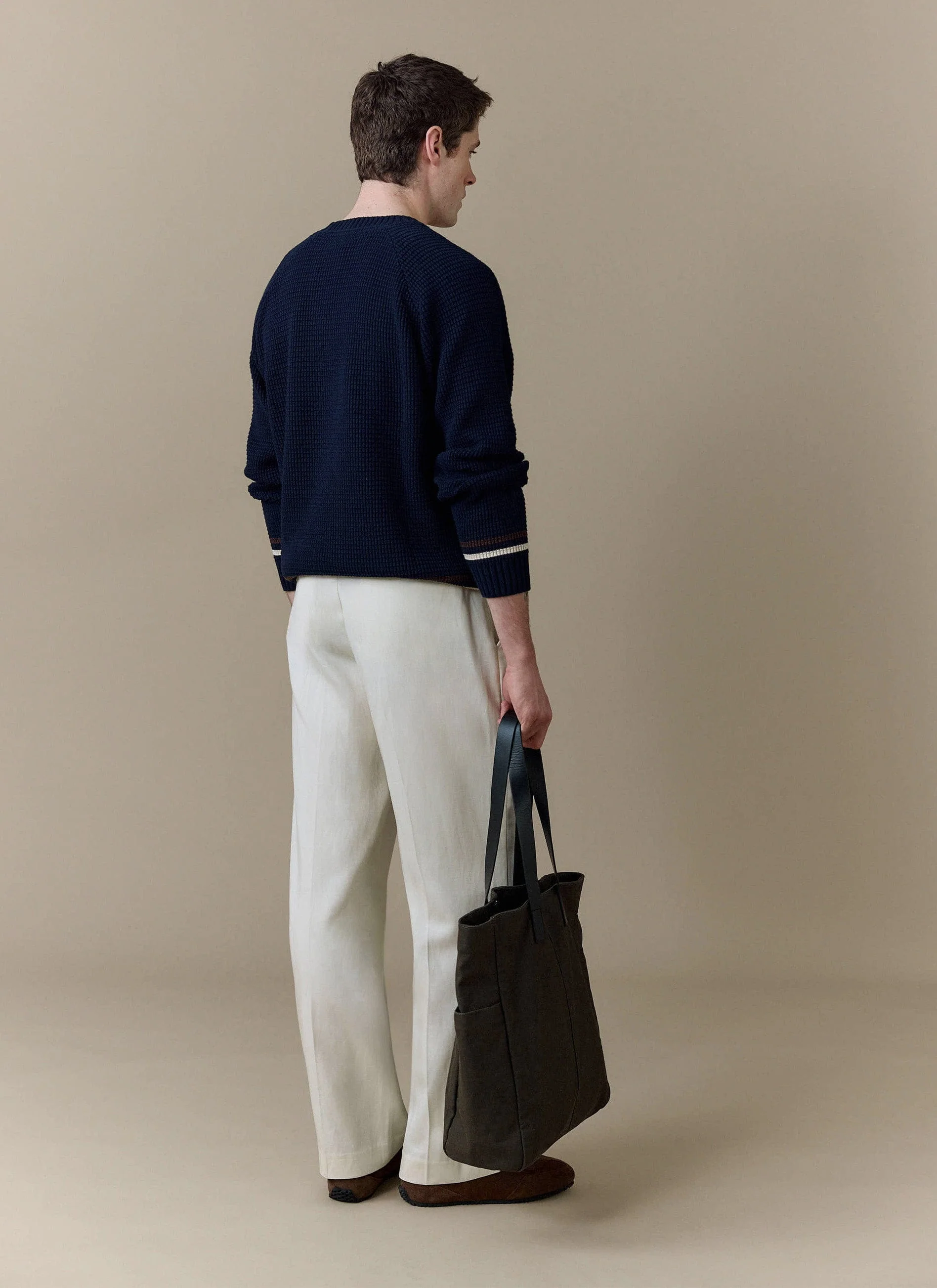 Sergio Crochet Jumper | Cotton | Navy - Image 3