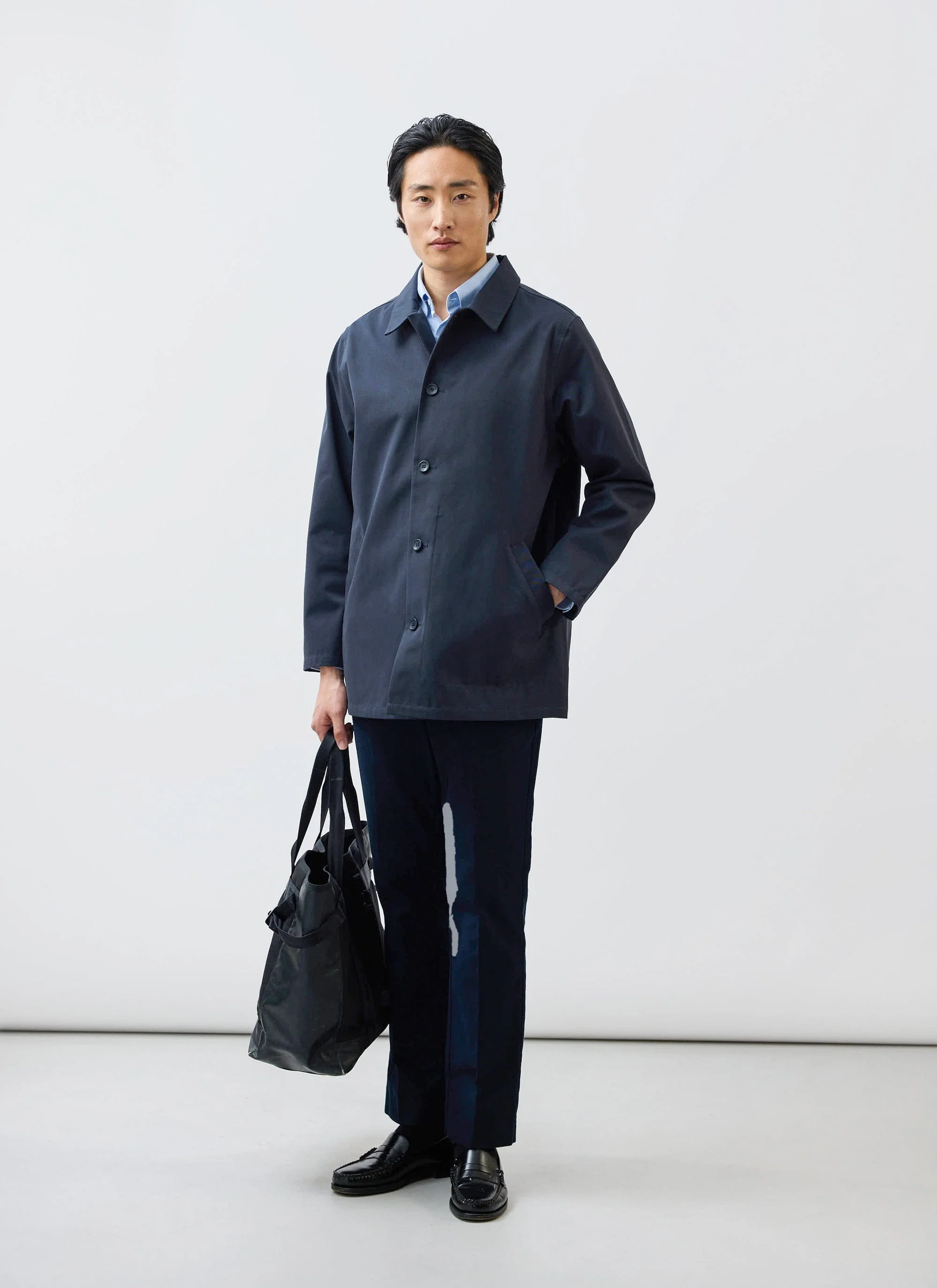 Sherlock Short Trench Coat | Waterproof | Midnight with Olive - Image 3