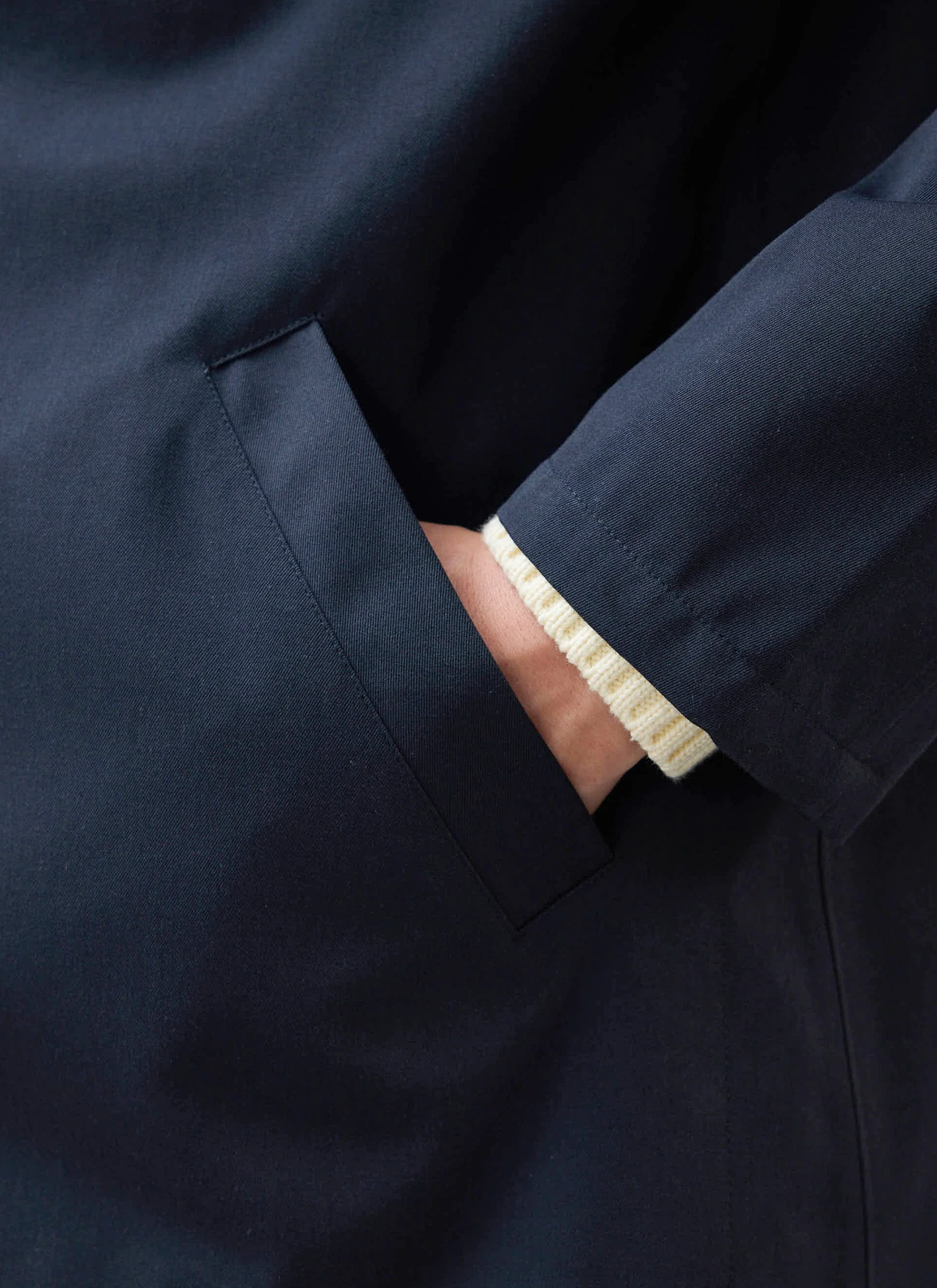 Sherlock Short Trench Coat | Waterproof | Midnight with Olive - Image 8