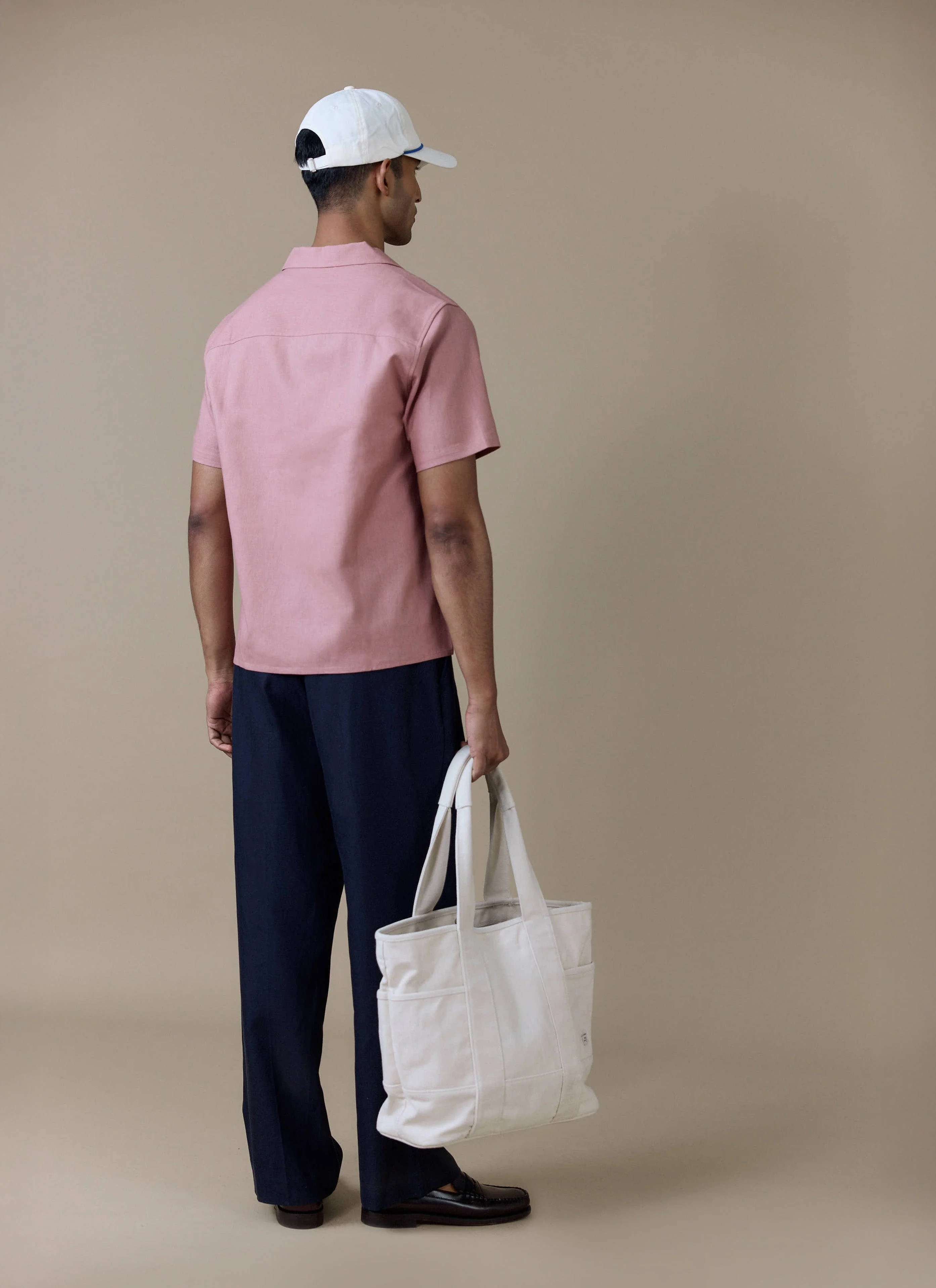Short Sleeve Cuban Shirt | Linen | Dusty Pink - Image 6