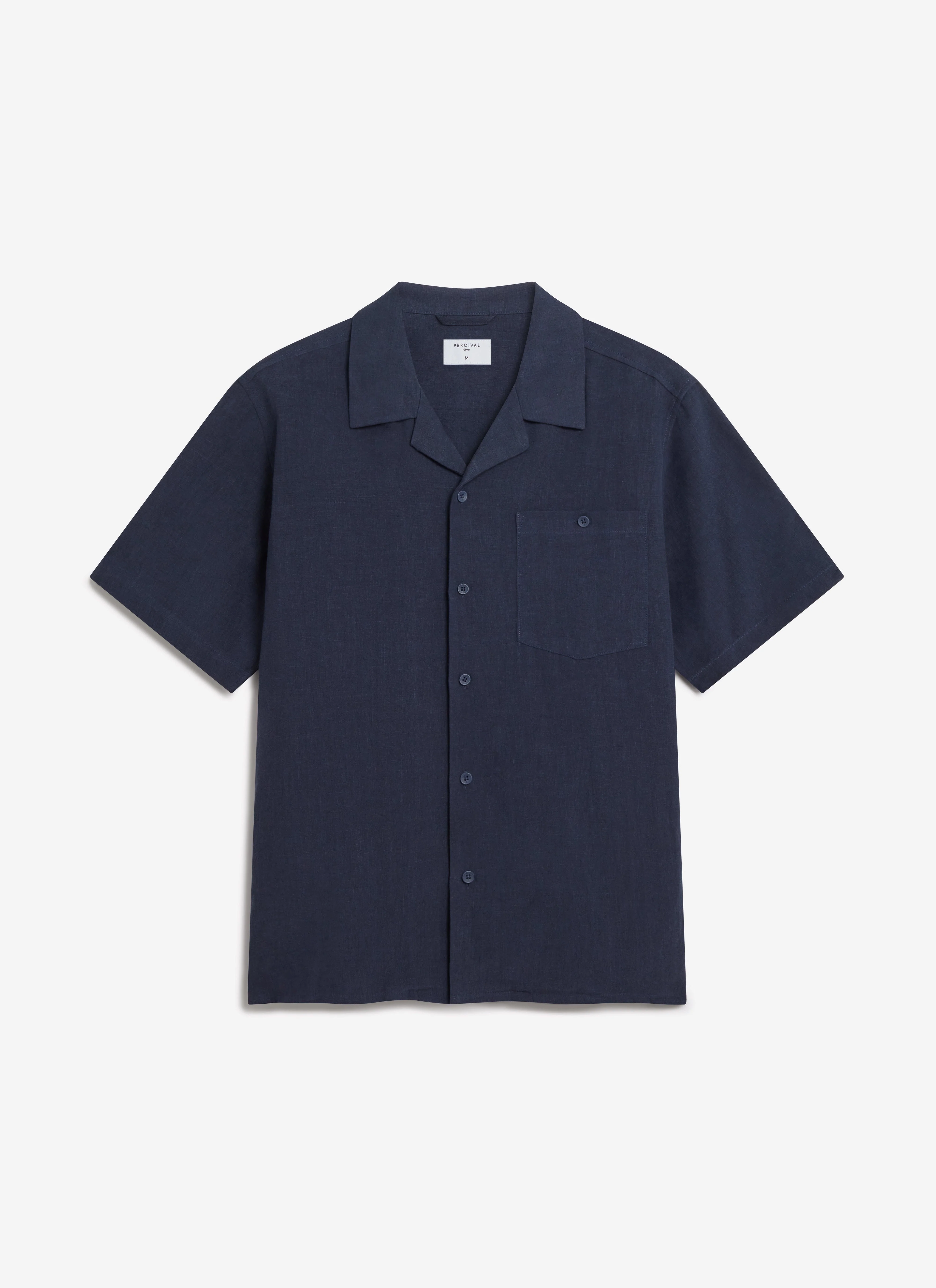 Short Sleeve Cuban Shirt | Linen | Navy - Image 5