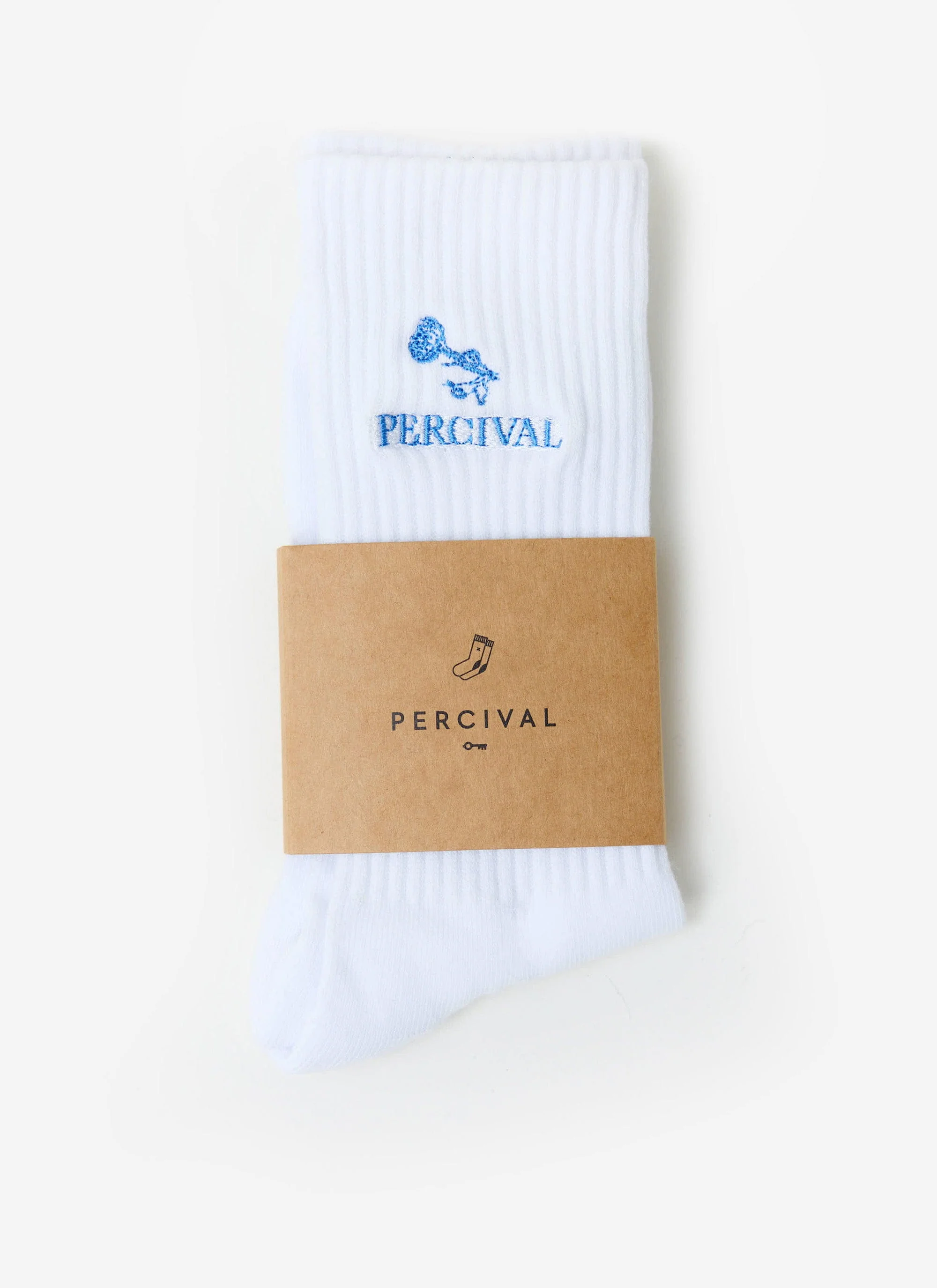 Smith Floral Embroidered Socks | Organic Cotton | White