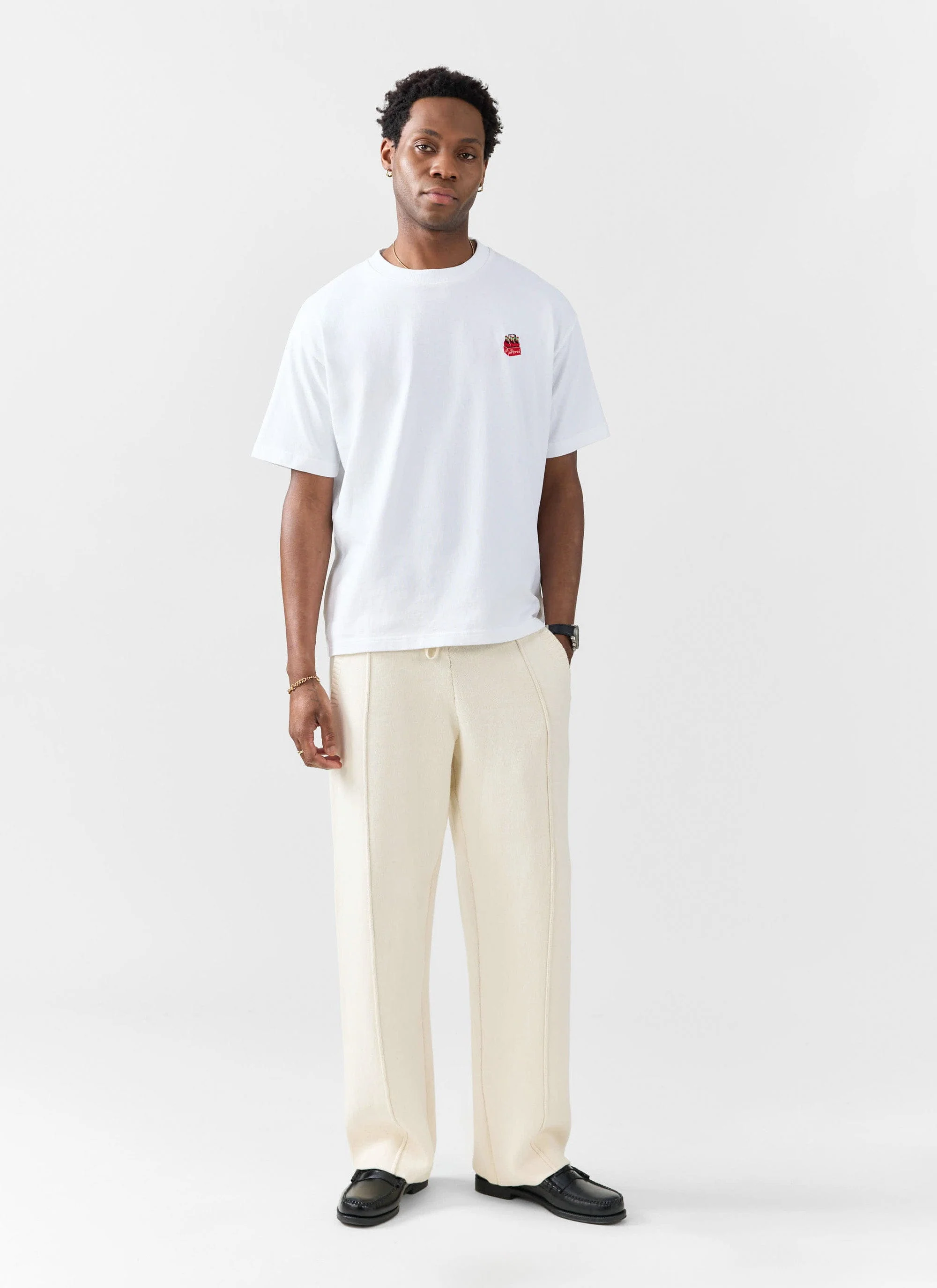 Soda Bottles Oversized Embroidered T Shirt | Organic Cotton | White - Image 3
