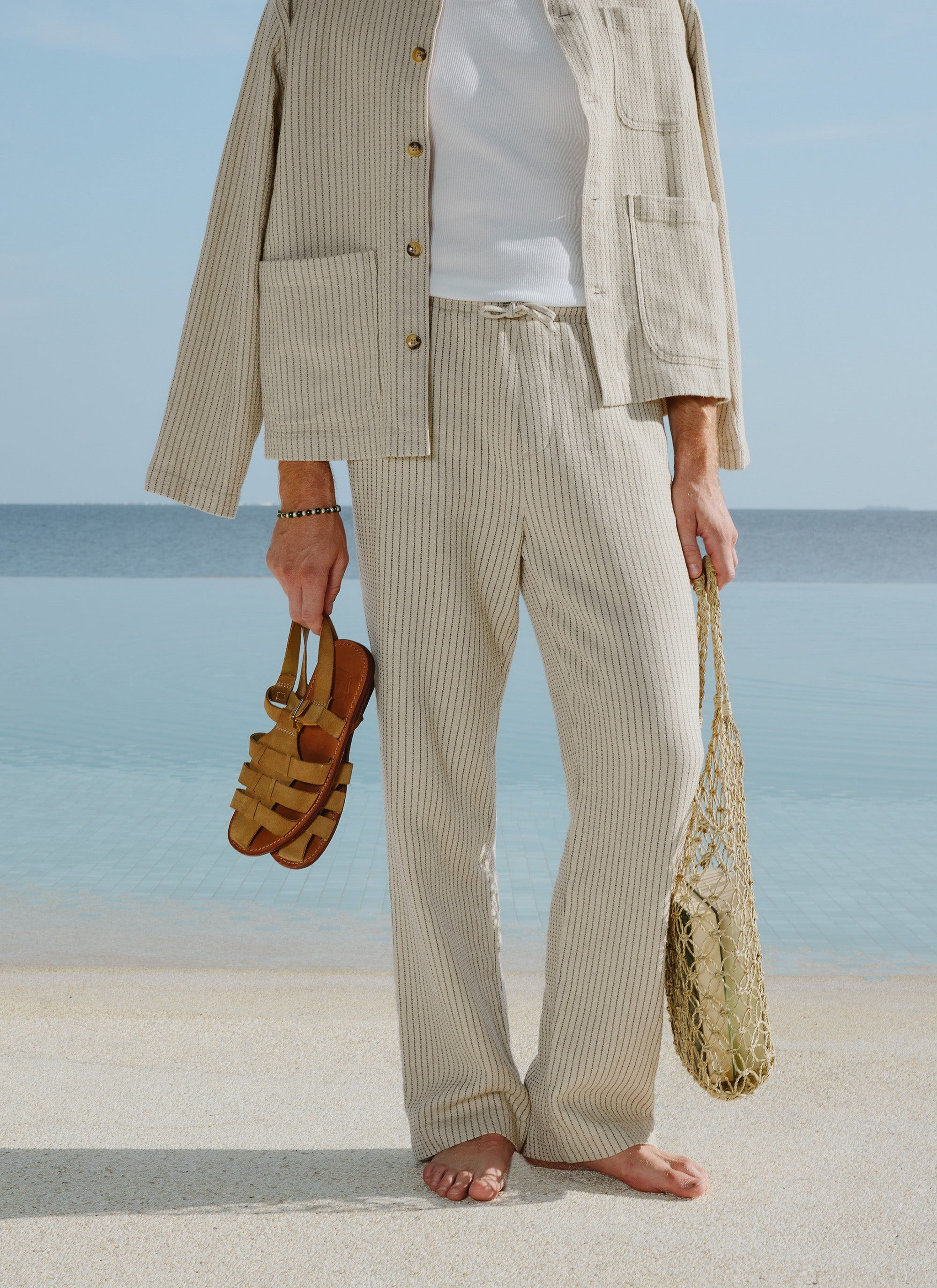Sorrento Linen Trousers | Cotton Linen | Cream - Image 3