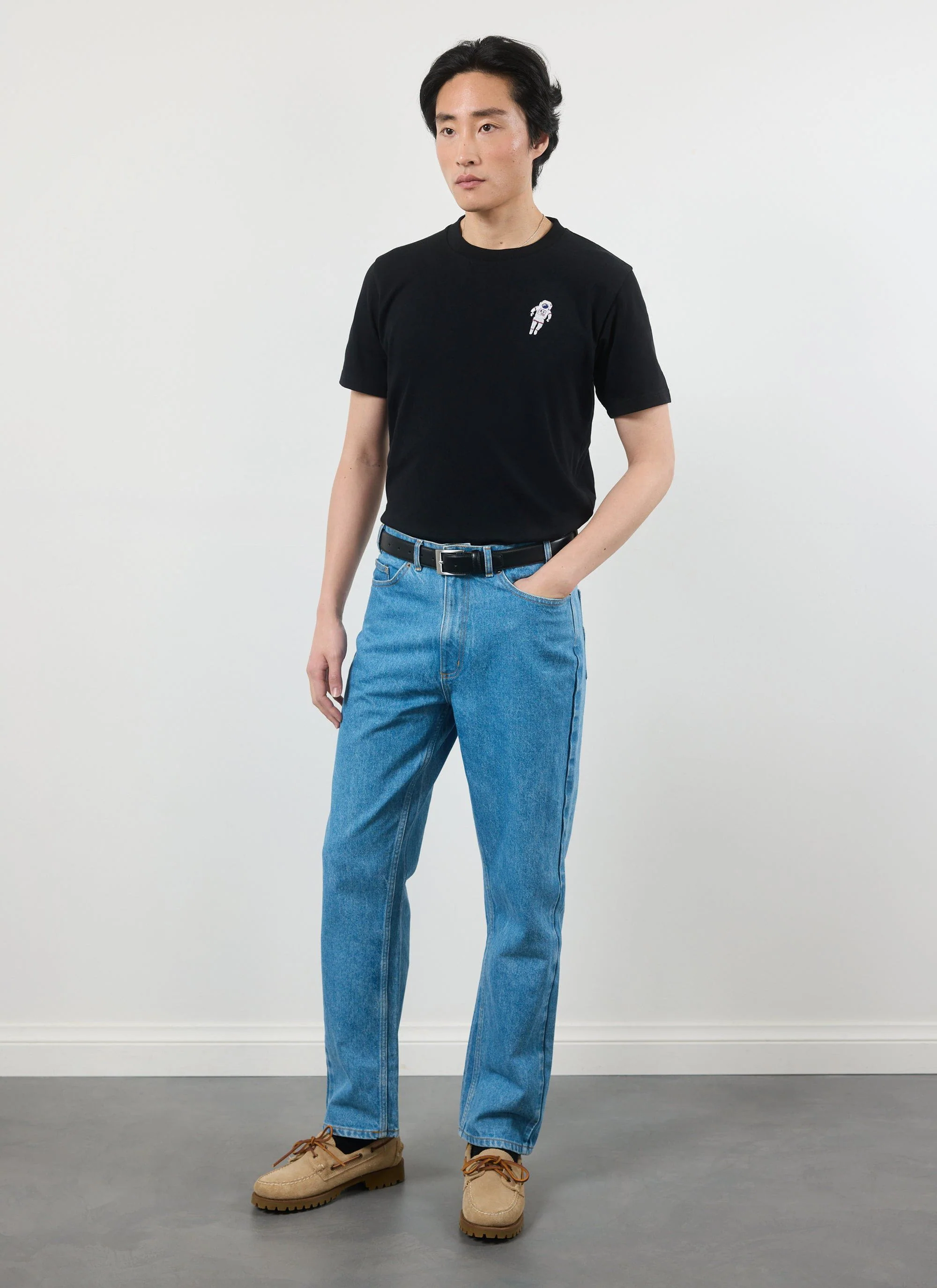 Spaceman T Shirt | Embroidered Organic Cotton | Black - Image 3