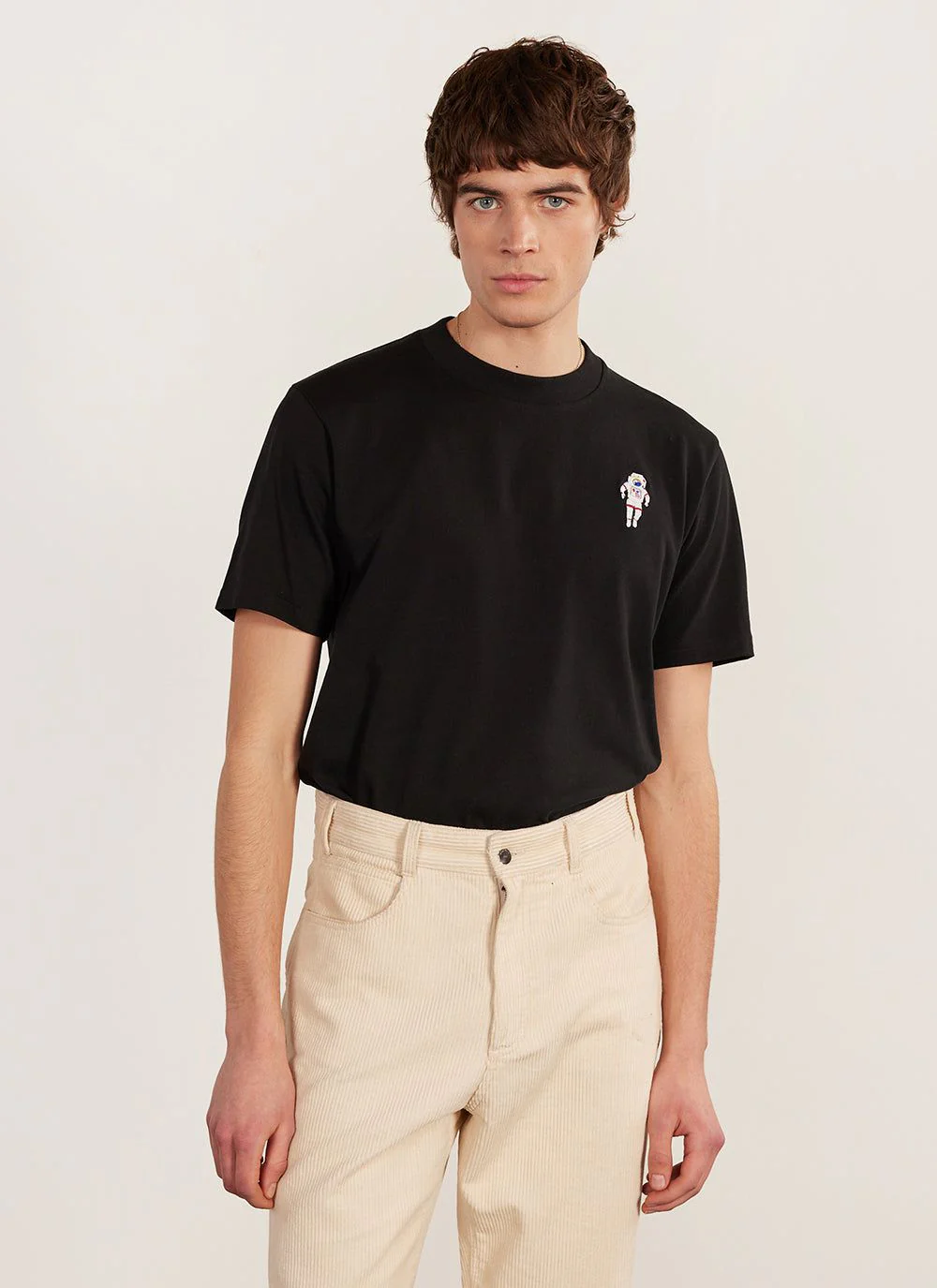 Spaceman T Shirt | Embroidered Organic Cotton | Black - Image 6