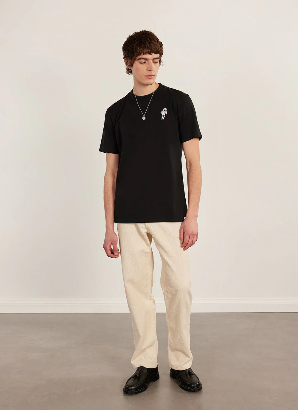 Spaceman T Shirt | Embroidered Organic Cotton | Black - Image 7