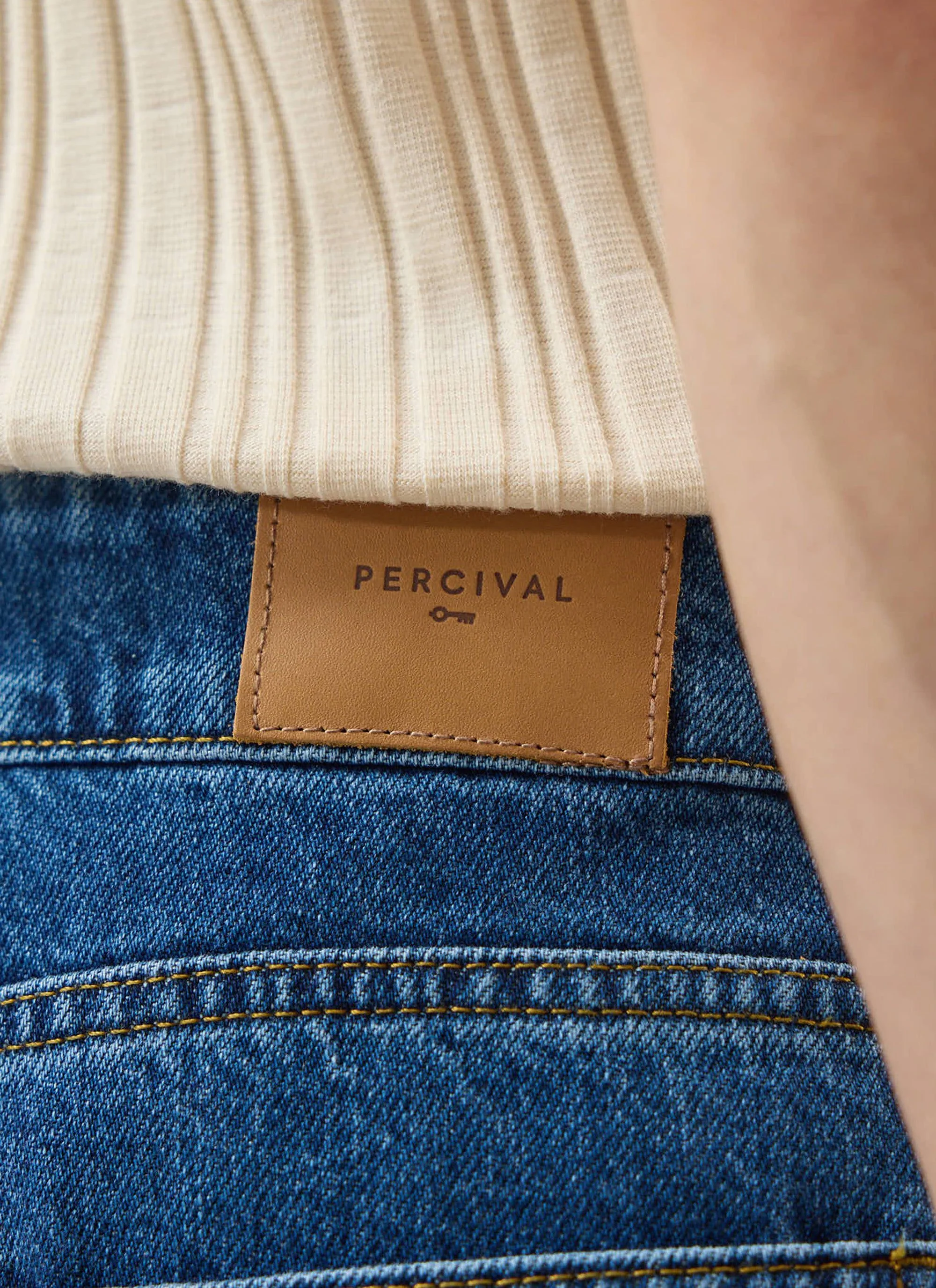 Stay Press Denim Jeans | Percival x Warren | Mid Wash Blue - Image 4