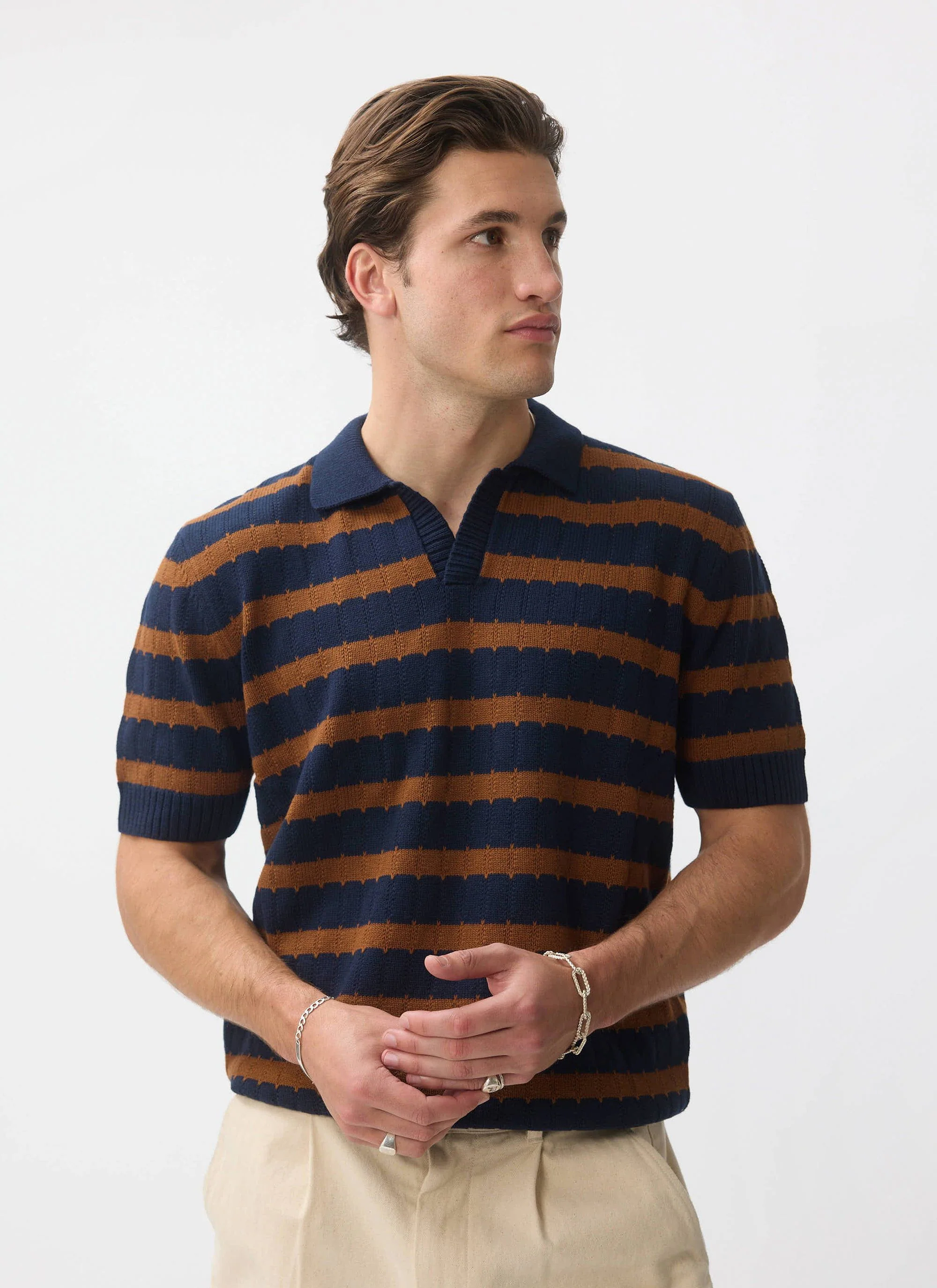 Stine Knitted Polo | Cotton | Brown