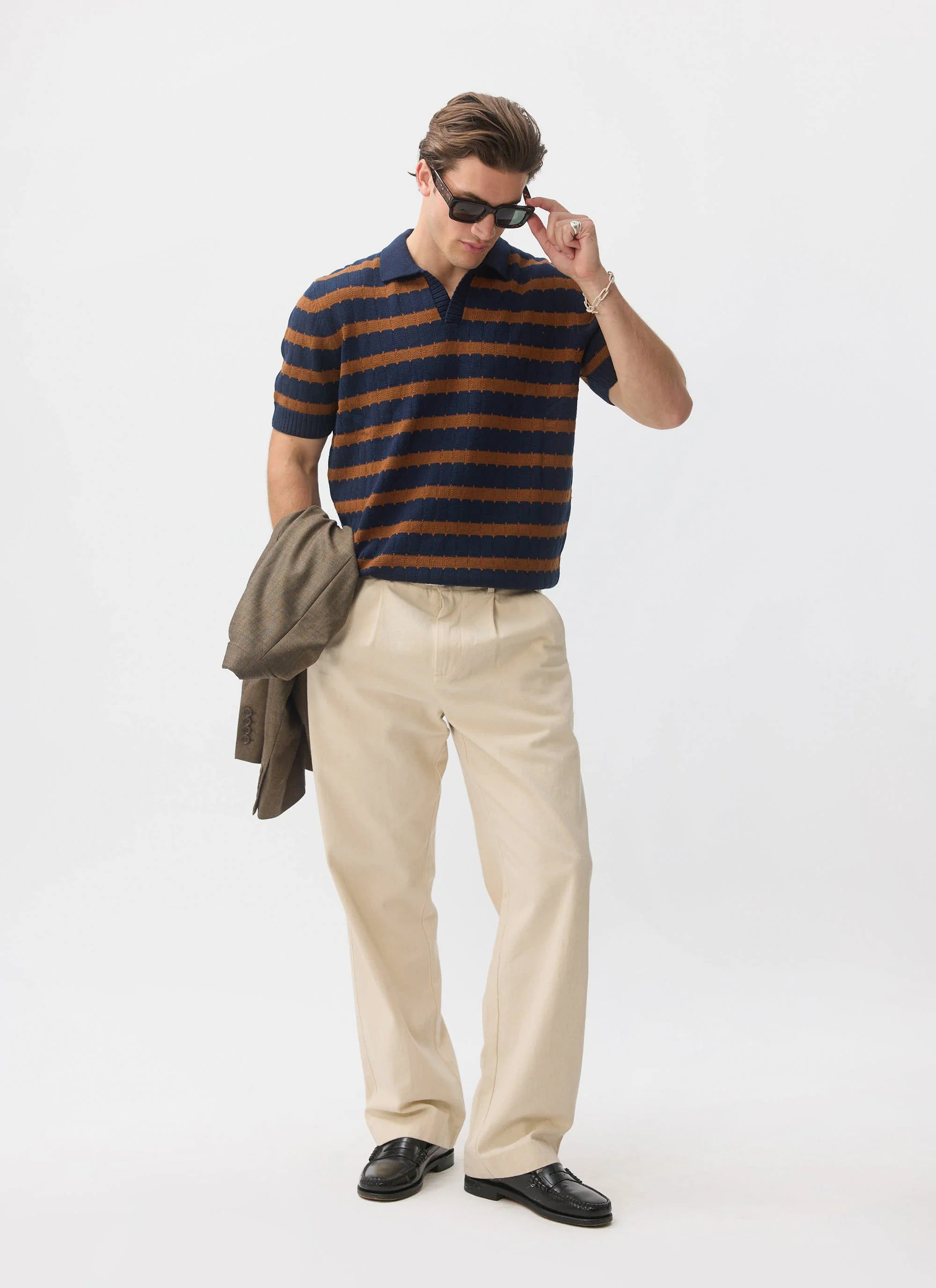 Stine Knitted Polo | Cotton | Brown - Image 2
