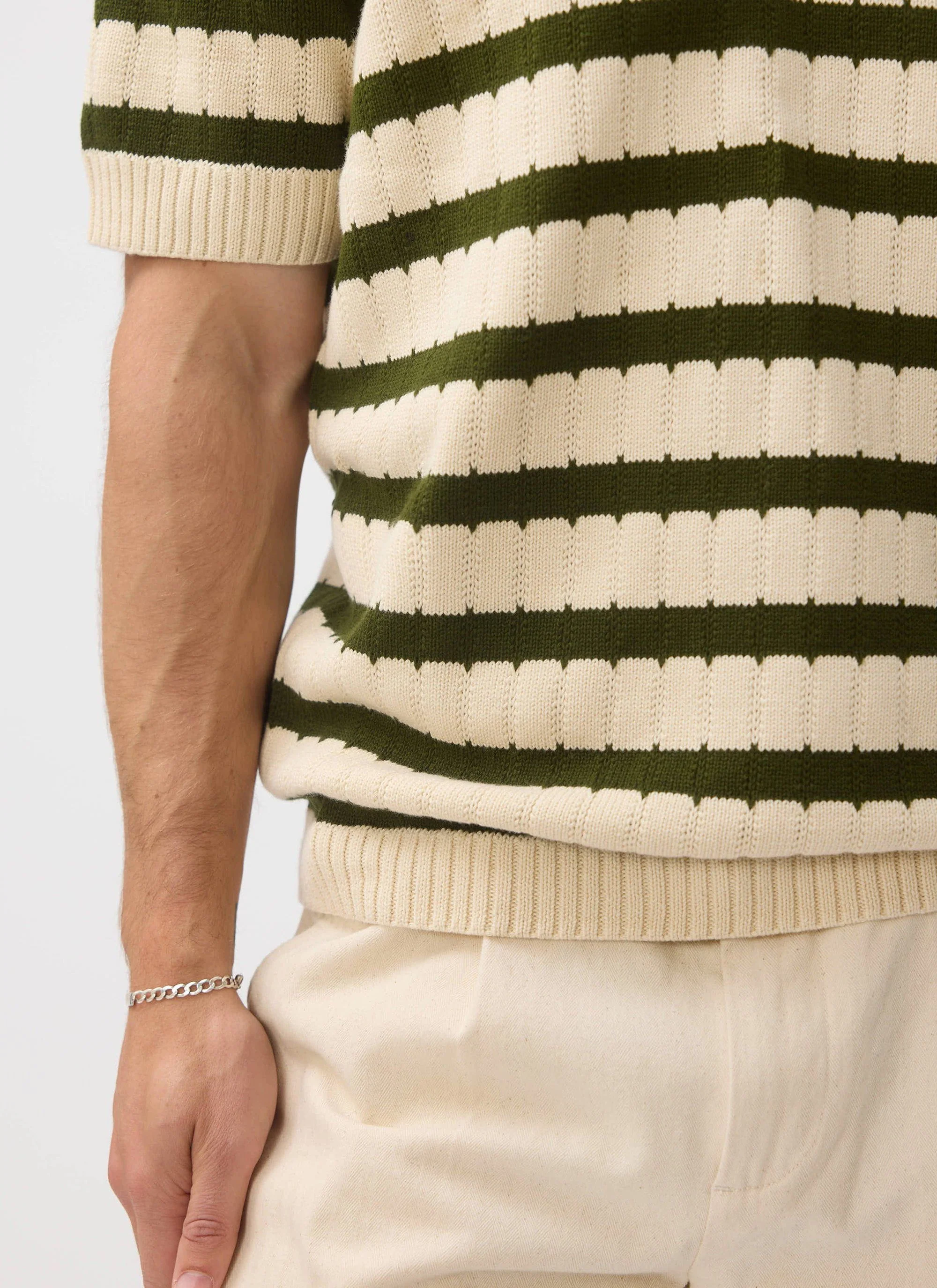 Stine Knitted Polo | Cotton | Cream - Image 3