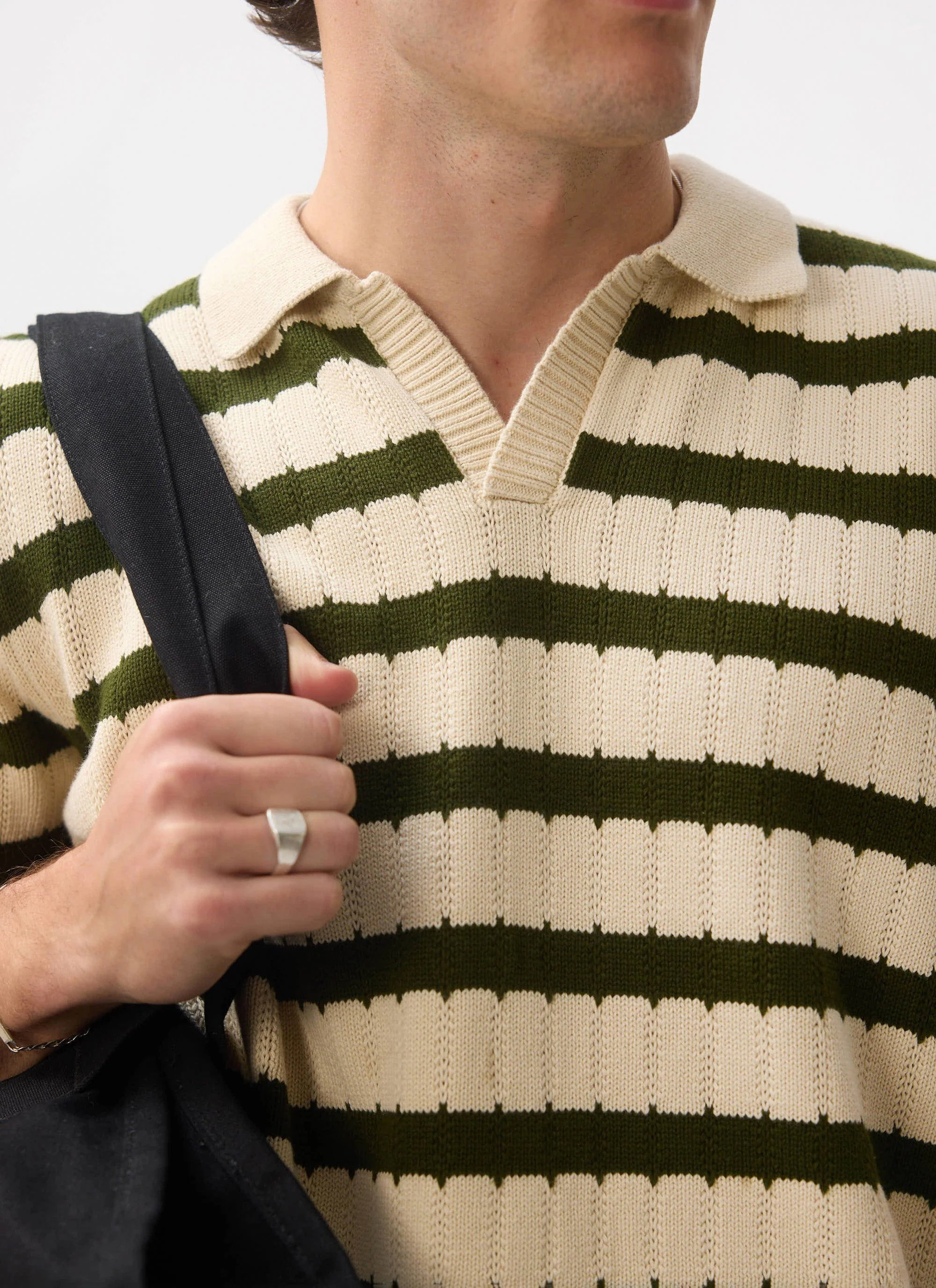Stine Knitted Polo | Cotton | Cream - Image 5