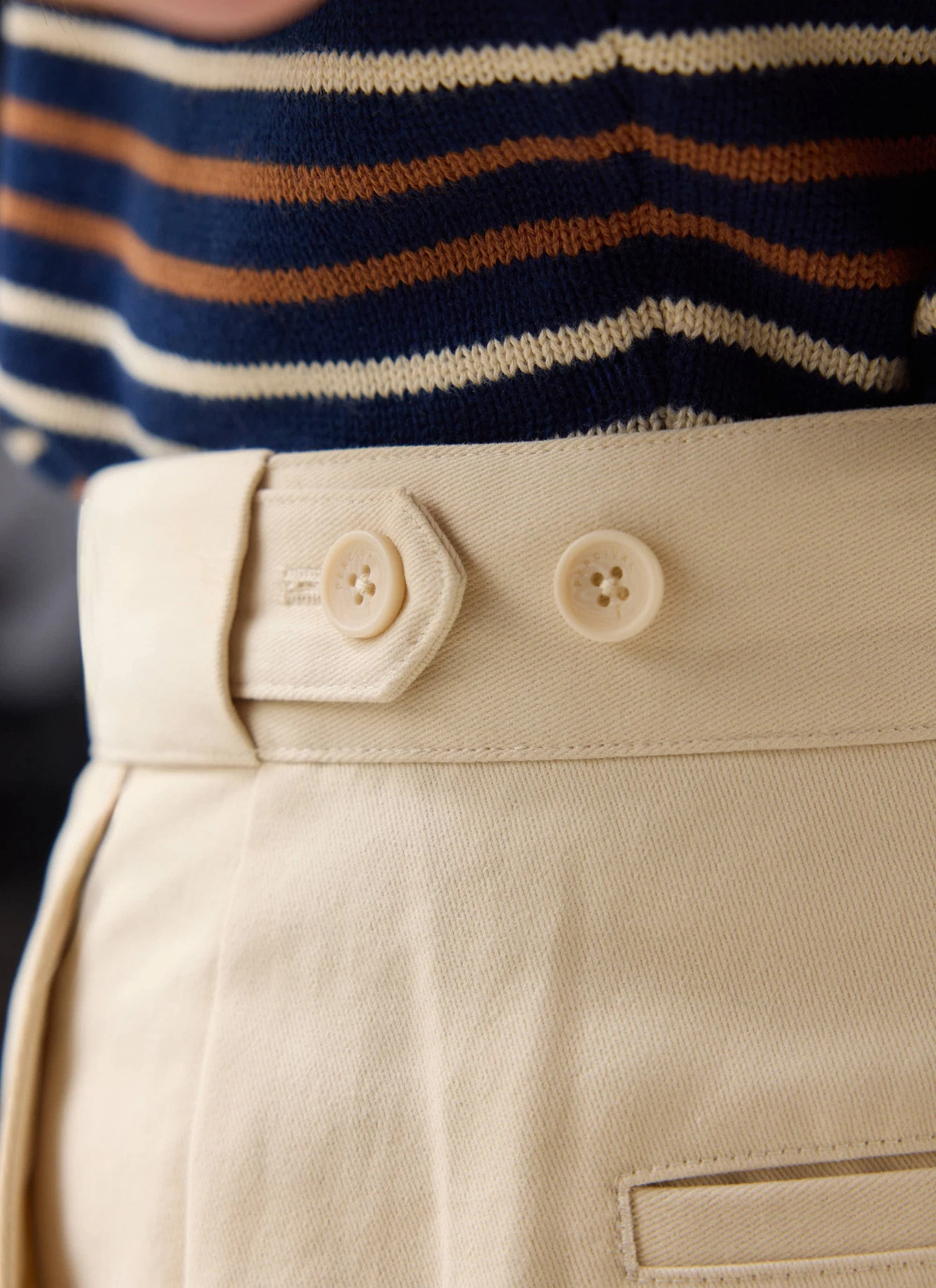 Straight Leg Chino | Cotton | Cream - Image 2