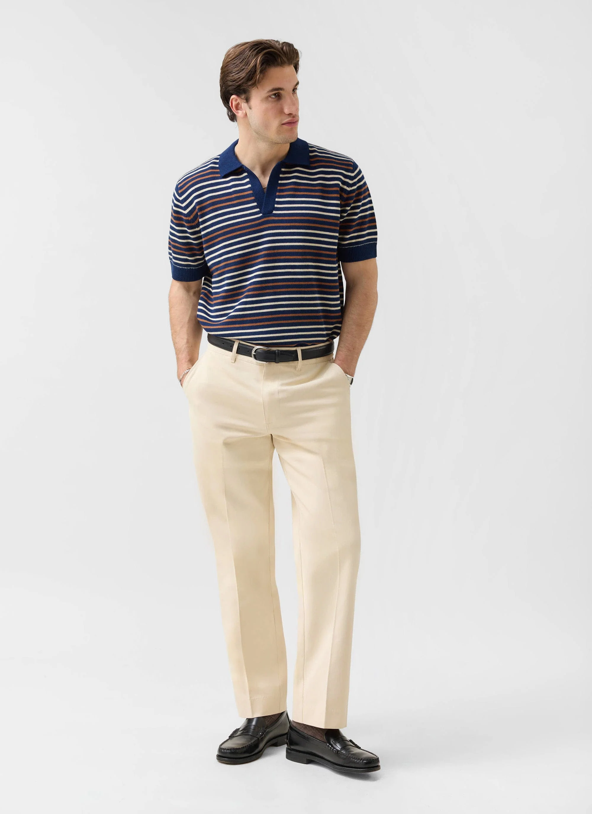 Straight Leg Chino | Cotton | Cream - Image 3