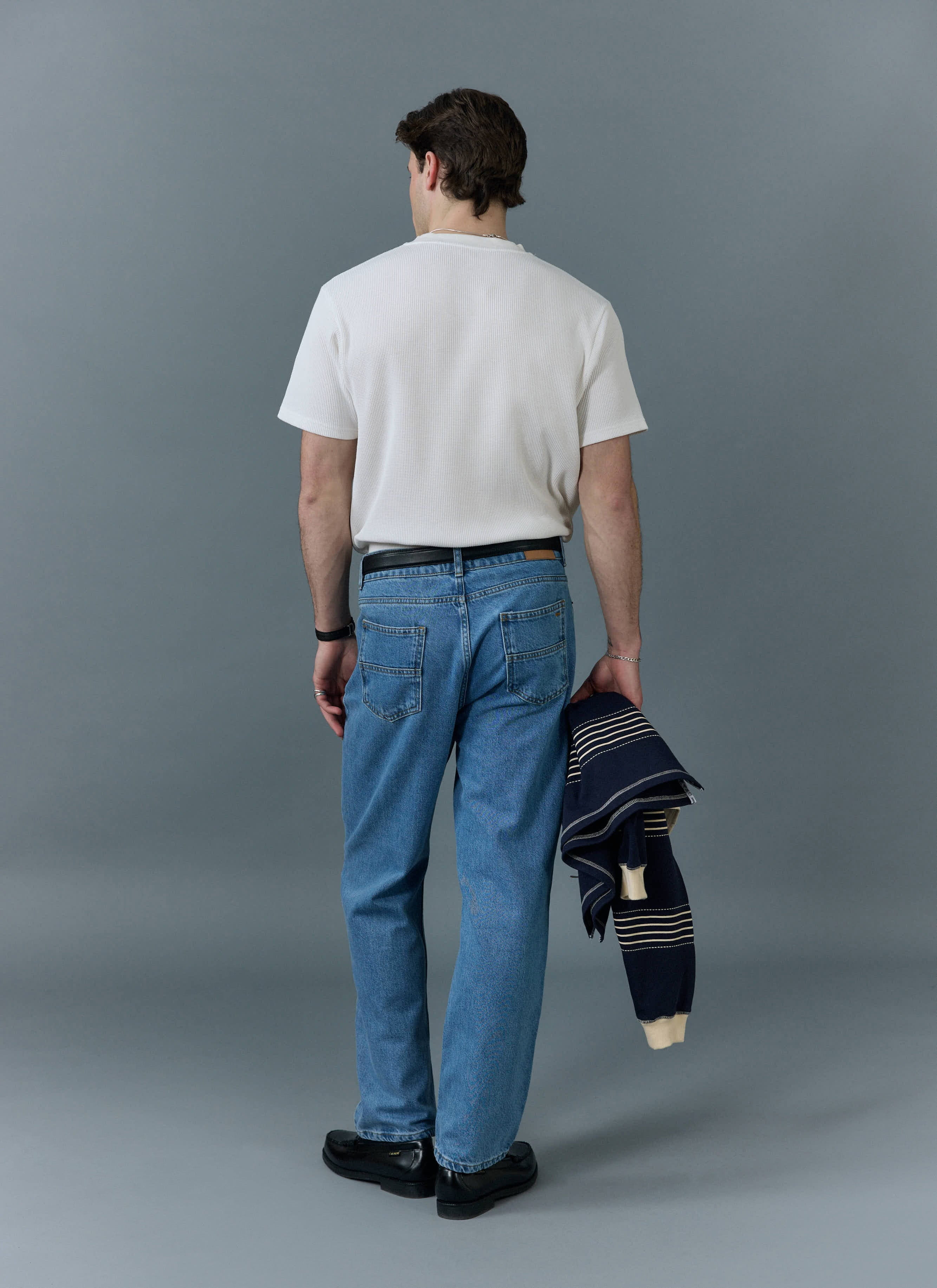 Straight Leg Denim Jeans | Cotton | Light Wash Blue - Image 3