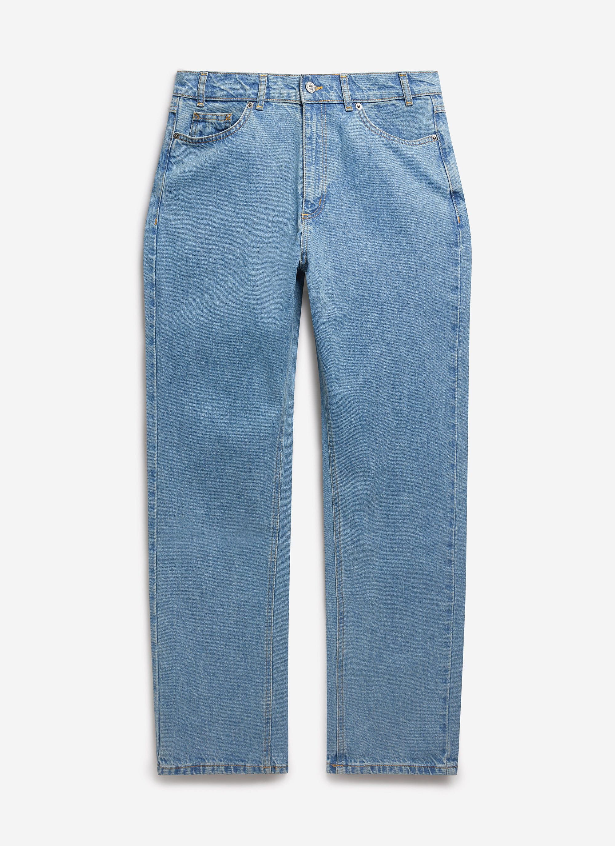 Straight Leg Denim Jeans | Cotton | Light Wash Blue - Image 6