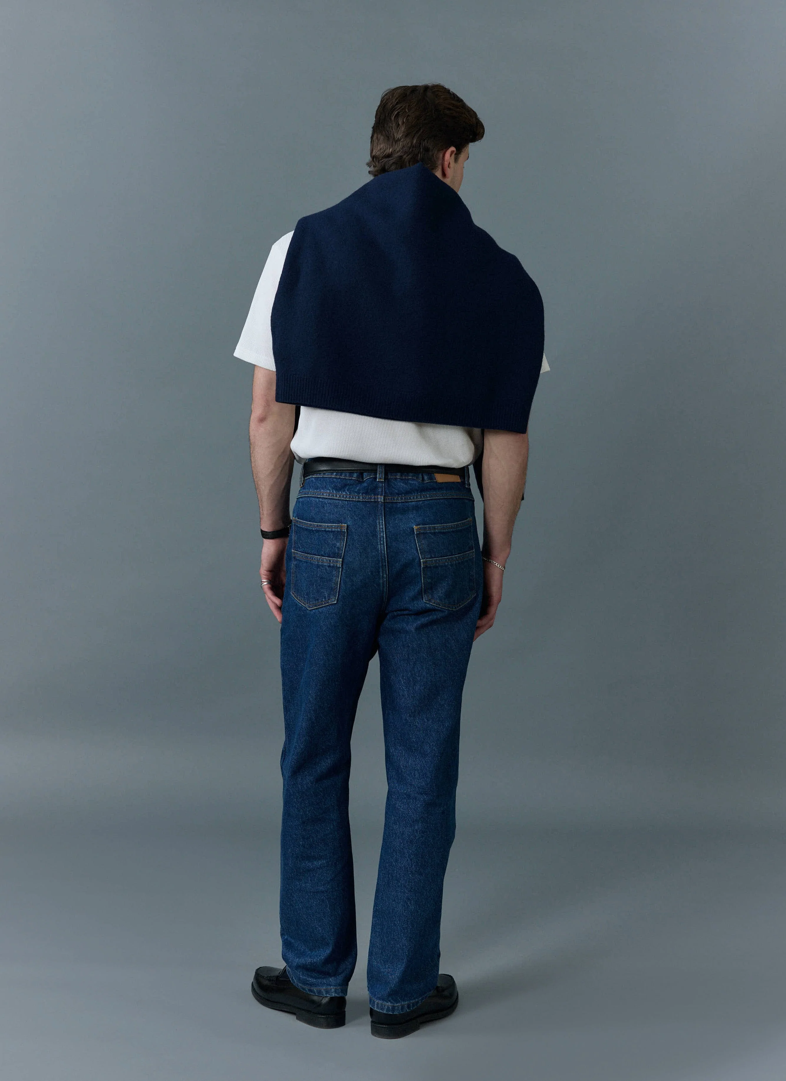 Straight Leg Denim Jeans | Cotton | Mid Wash Blue - Image 3