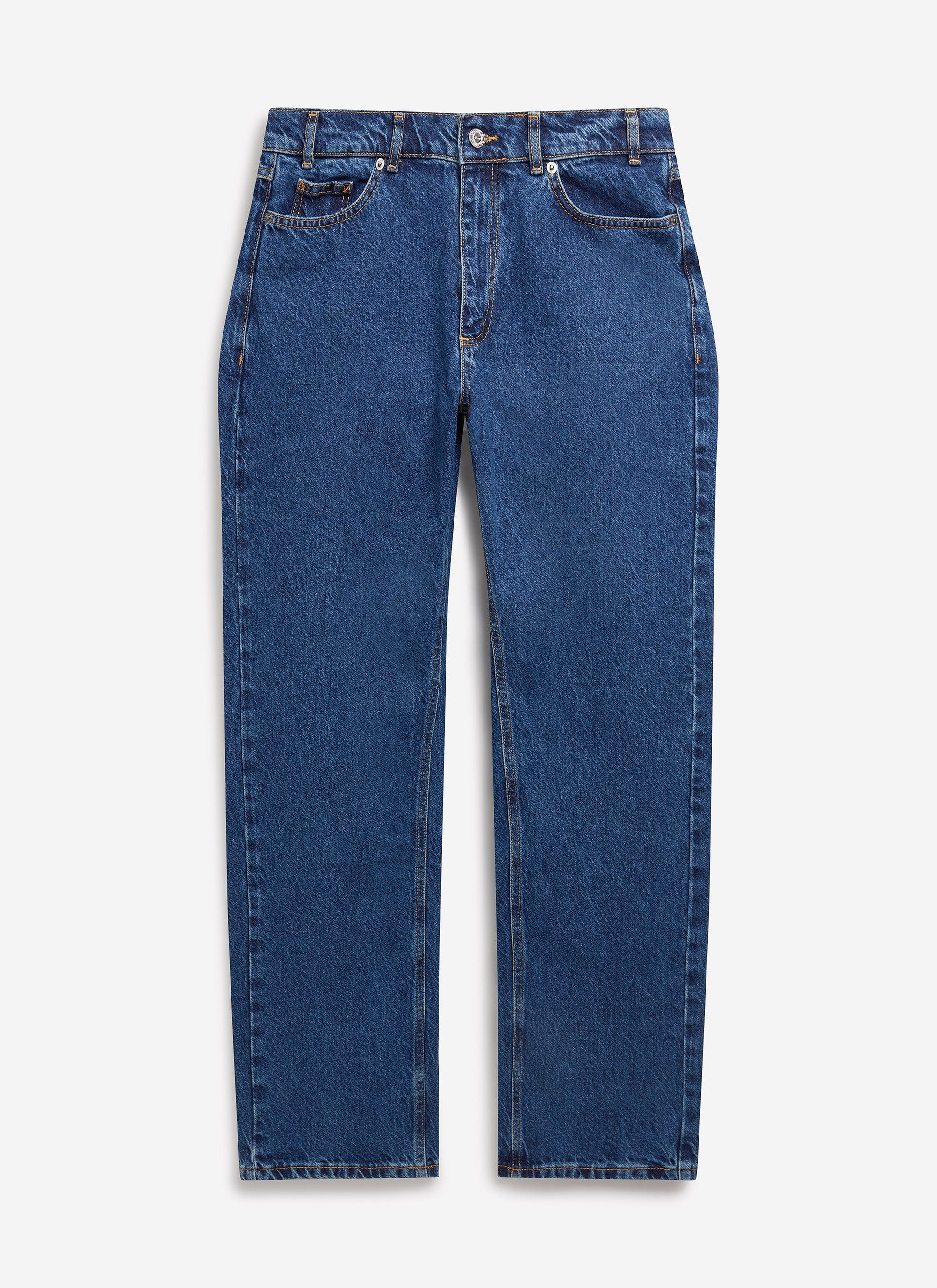 Straight Leg Denim Jeans | Cotton | Mid Wash Blue - Image 5