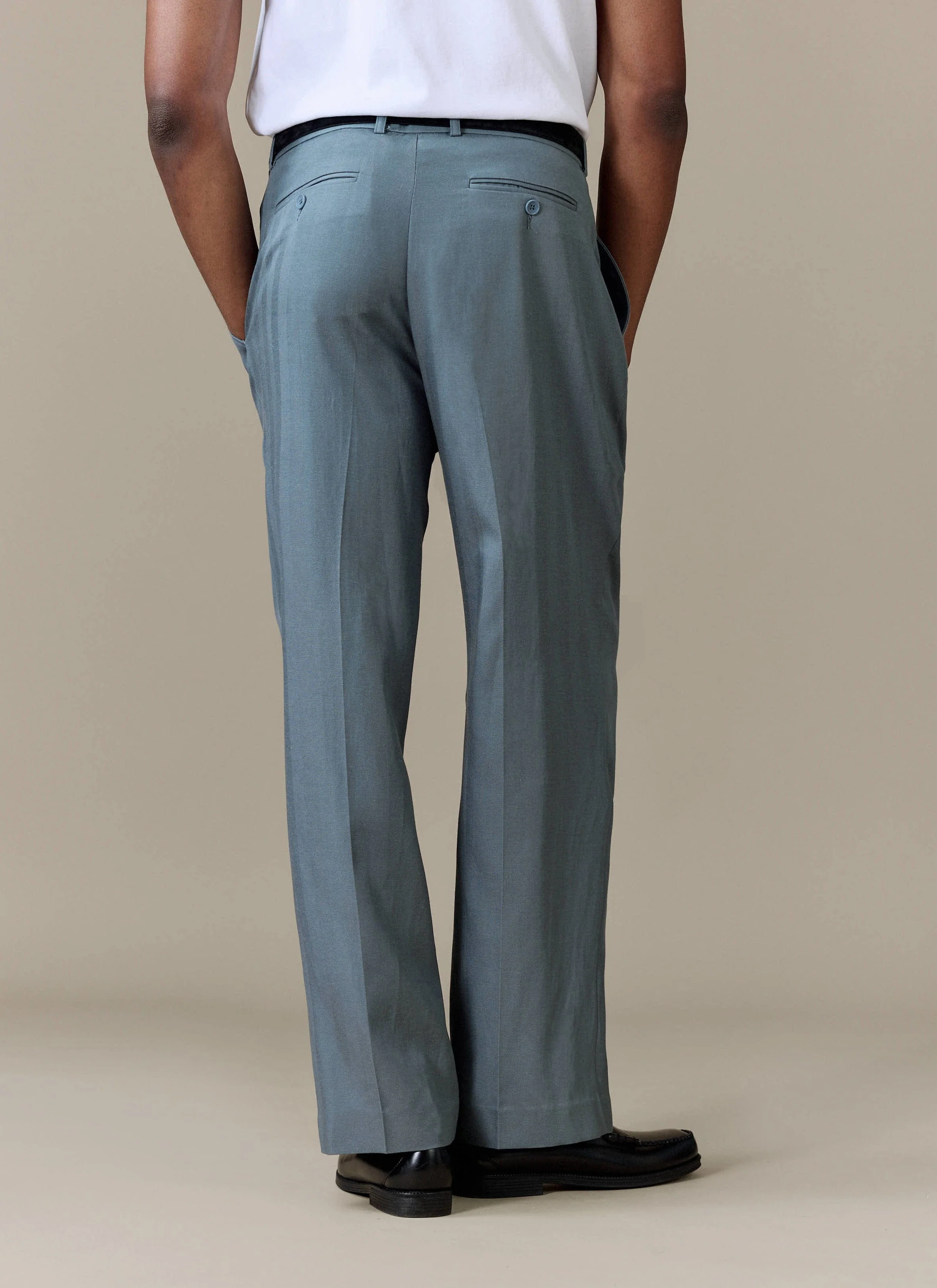 Pleated Leg Trousers | Lyocell | Slate Blue - Image 4