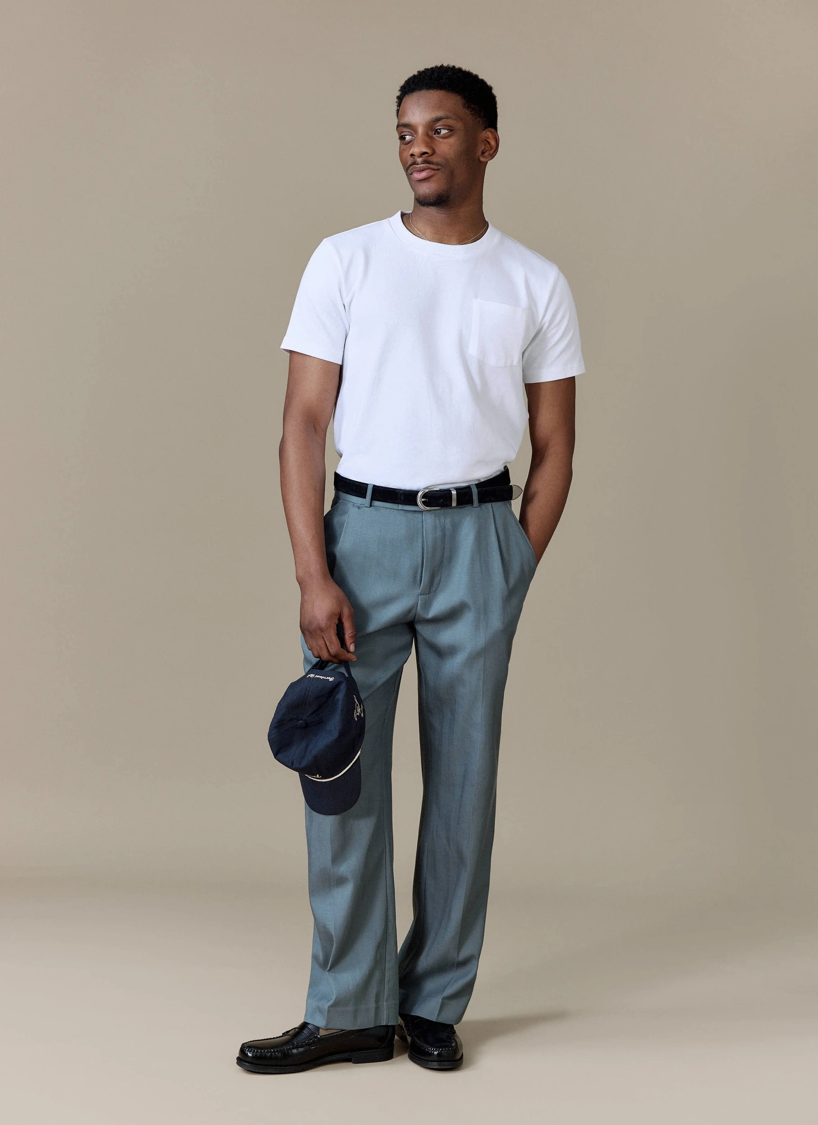 Pleated Leg Trousers | Lyocell | Slate Blue - Image 6