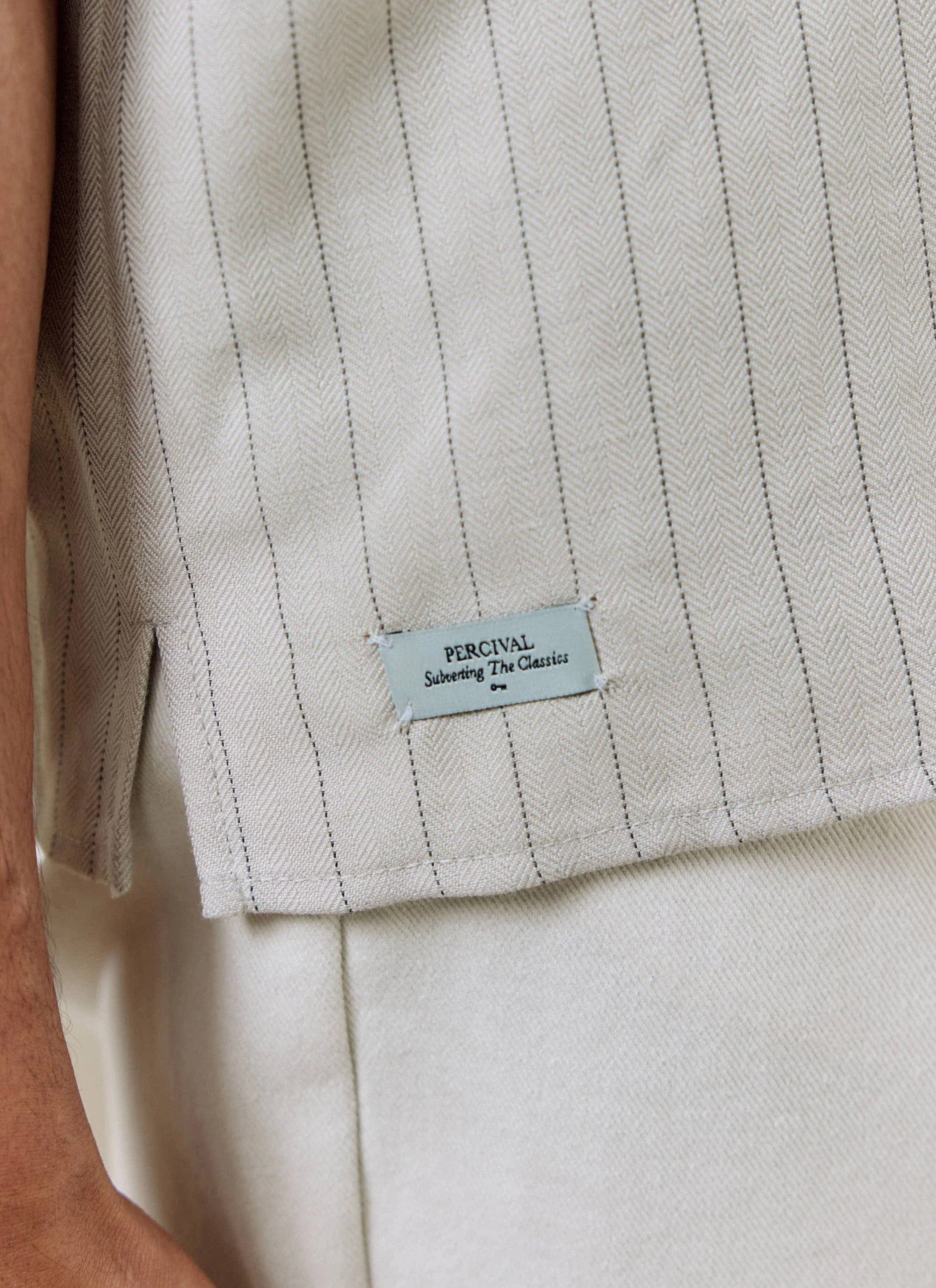 Striped Boxy Shirt | Linen Blend | Cream - Image 3