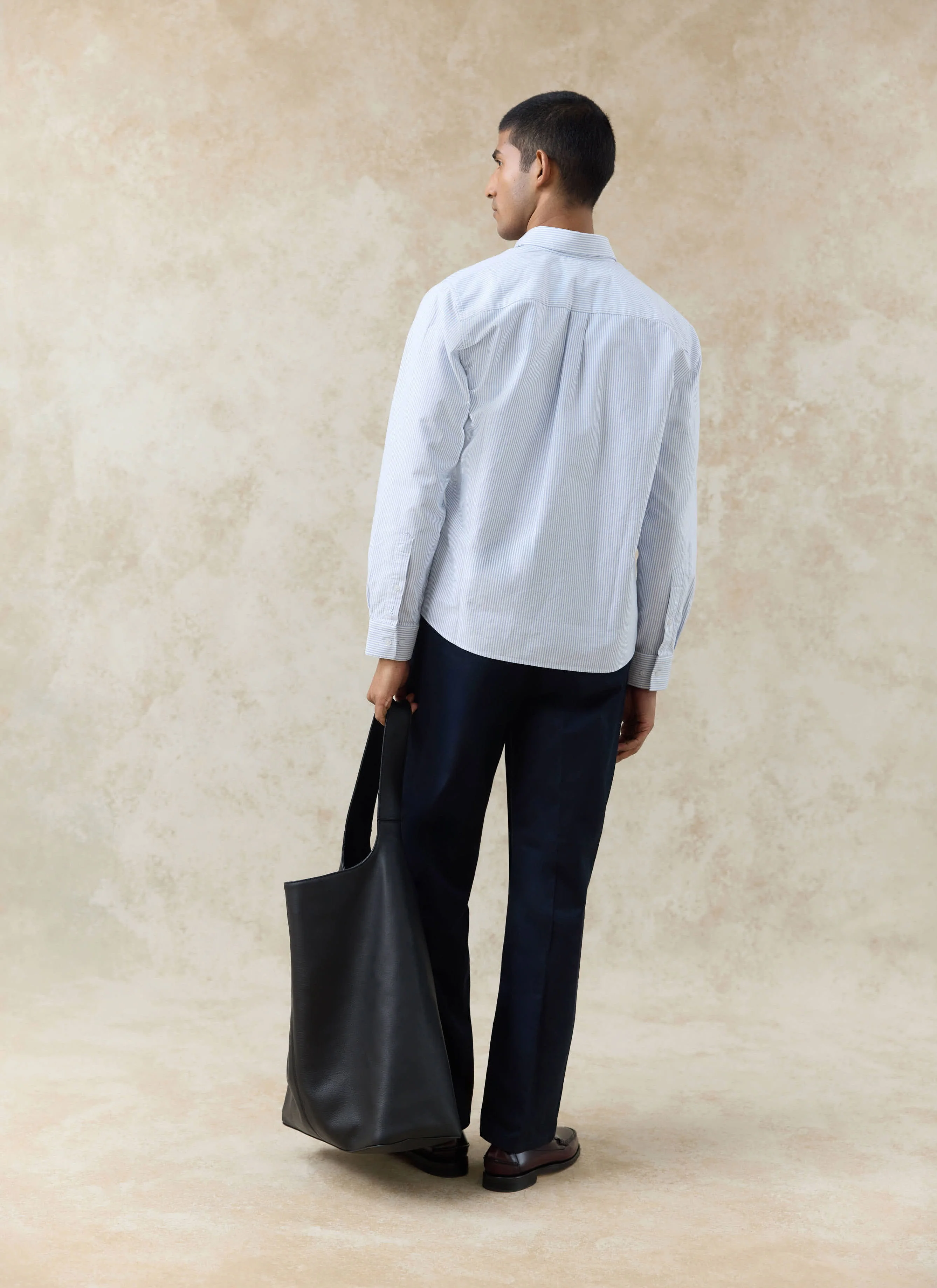 Striped Oxford Shirt | Cotton | Blue Stripe - Image 5
