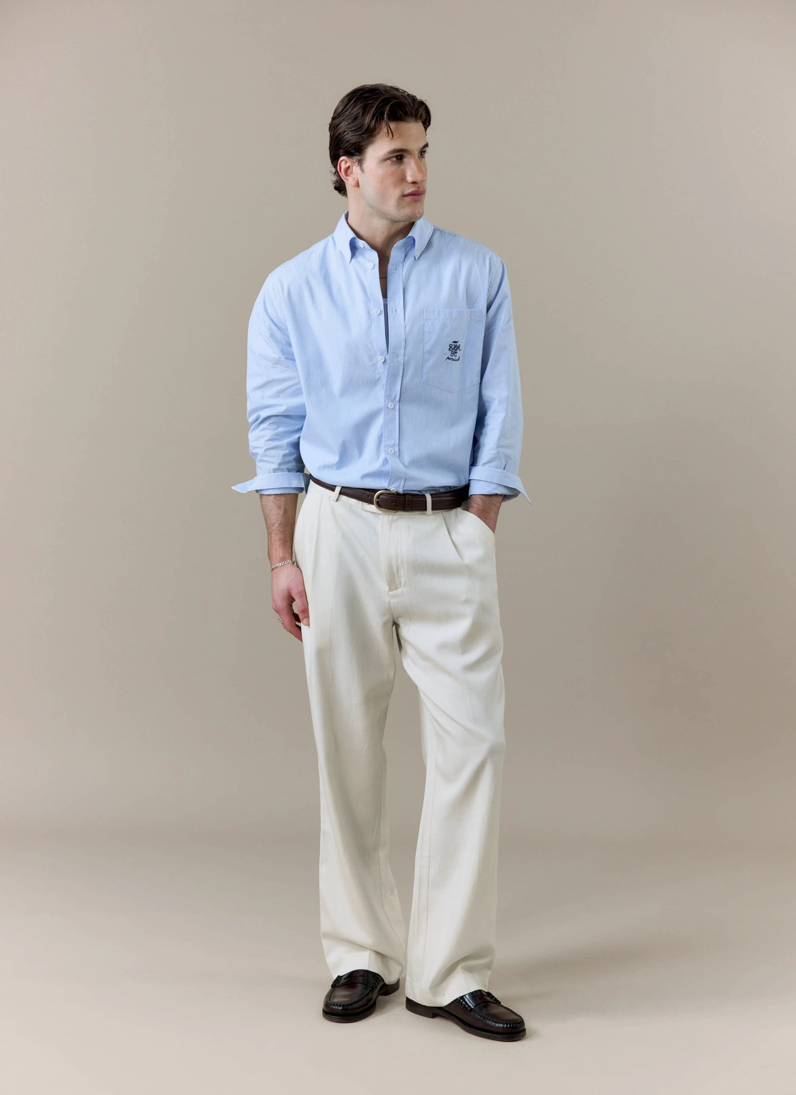 Striped Pearce Shirt | Brighton & Hove Albion F.C. x Percival | Blue - Image 3