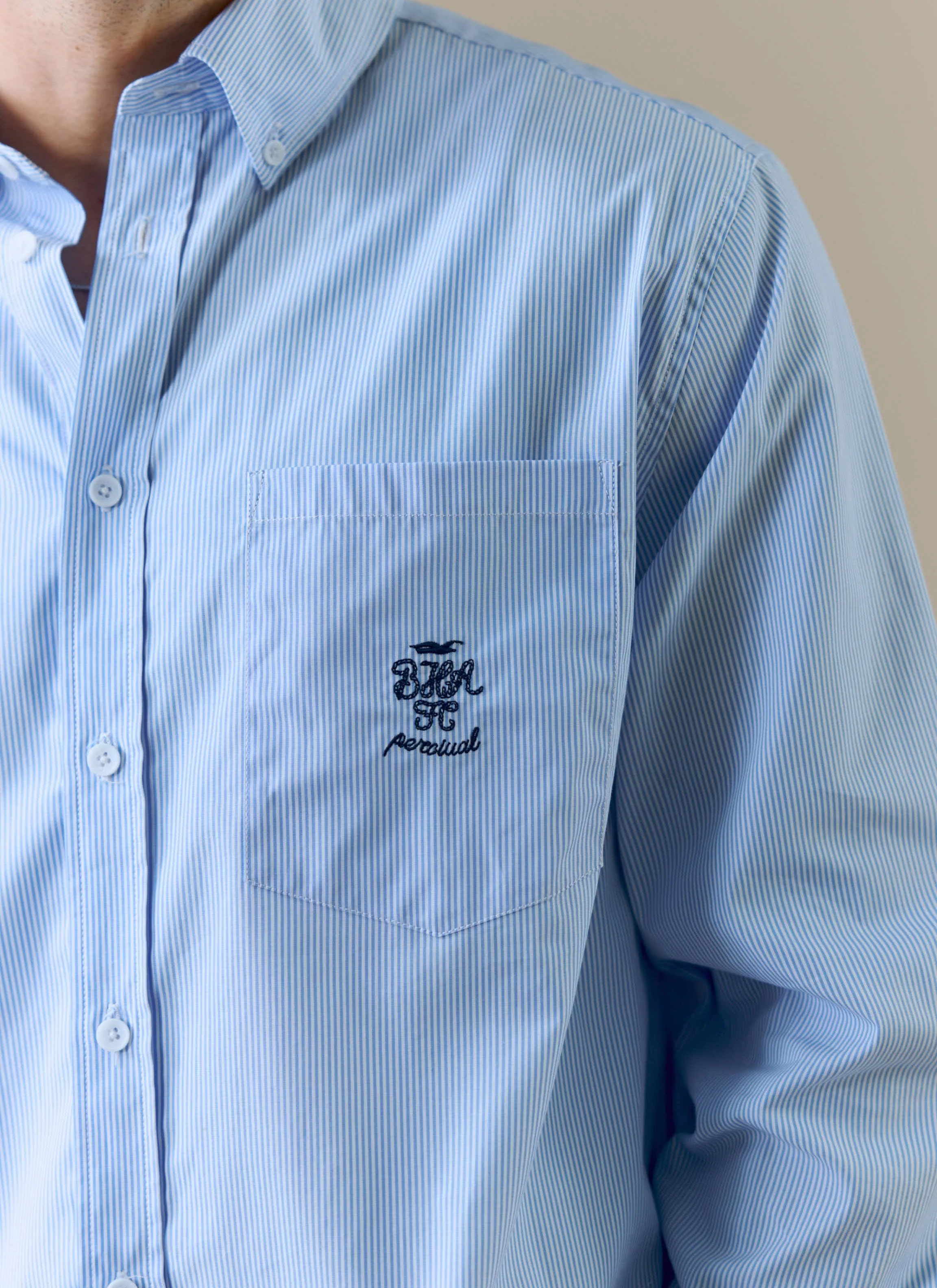 Striped Pearce Shirt | Brighton & Hove Albion F.C. x Percival | Blue - Image 4