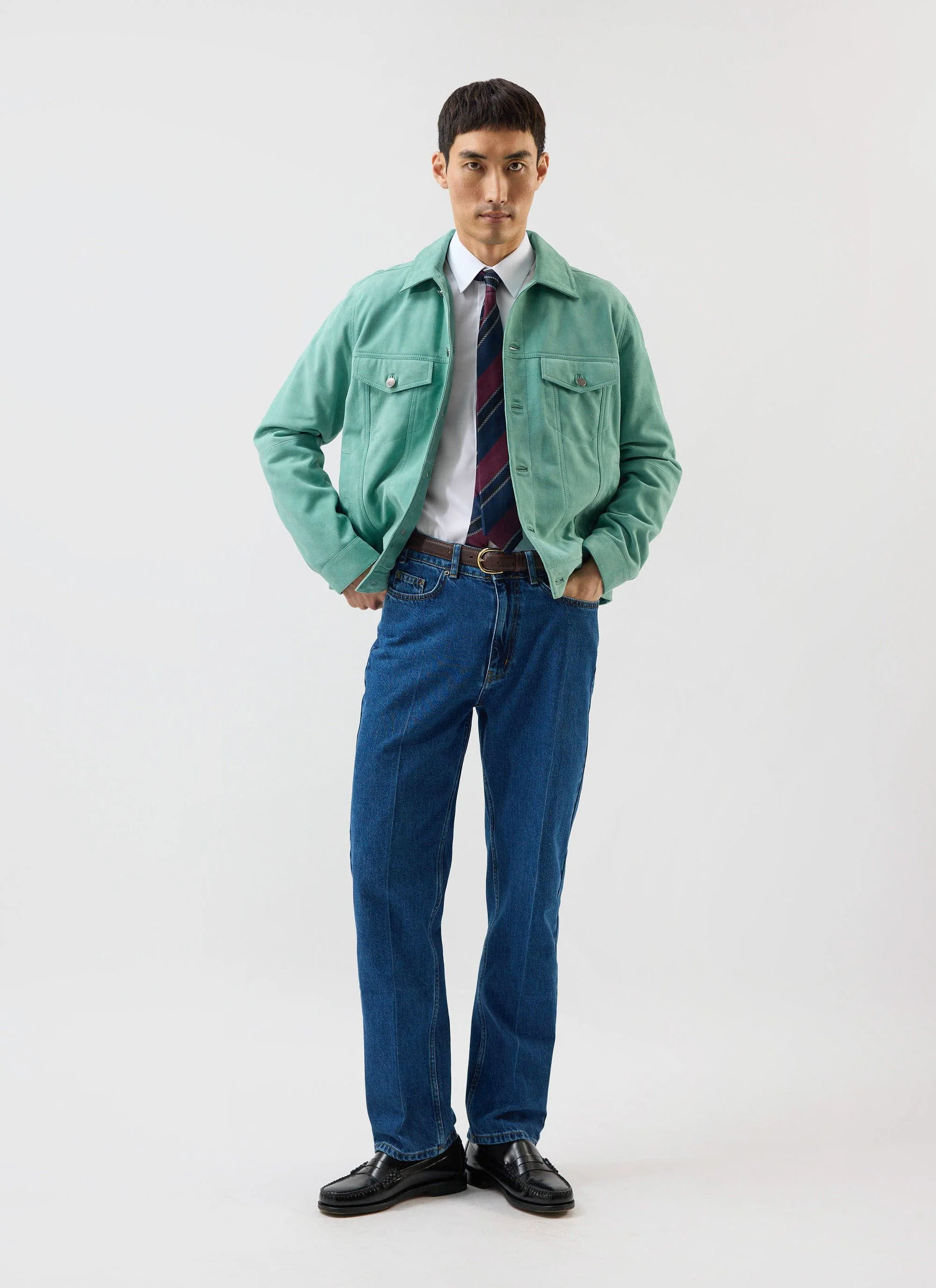 Suede Western Jacket | Percival x Warren | Mint Green - Image 10