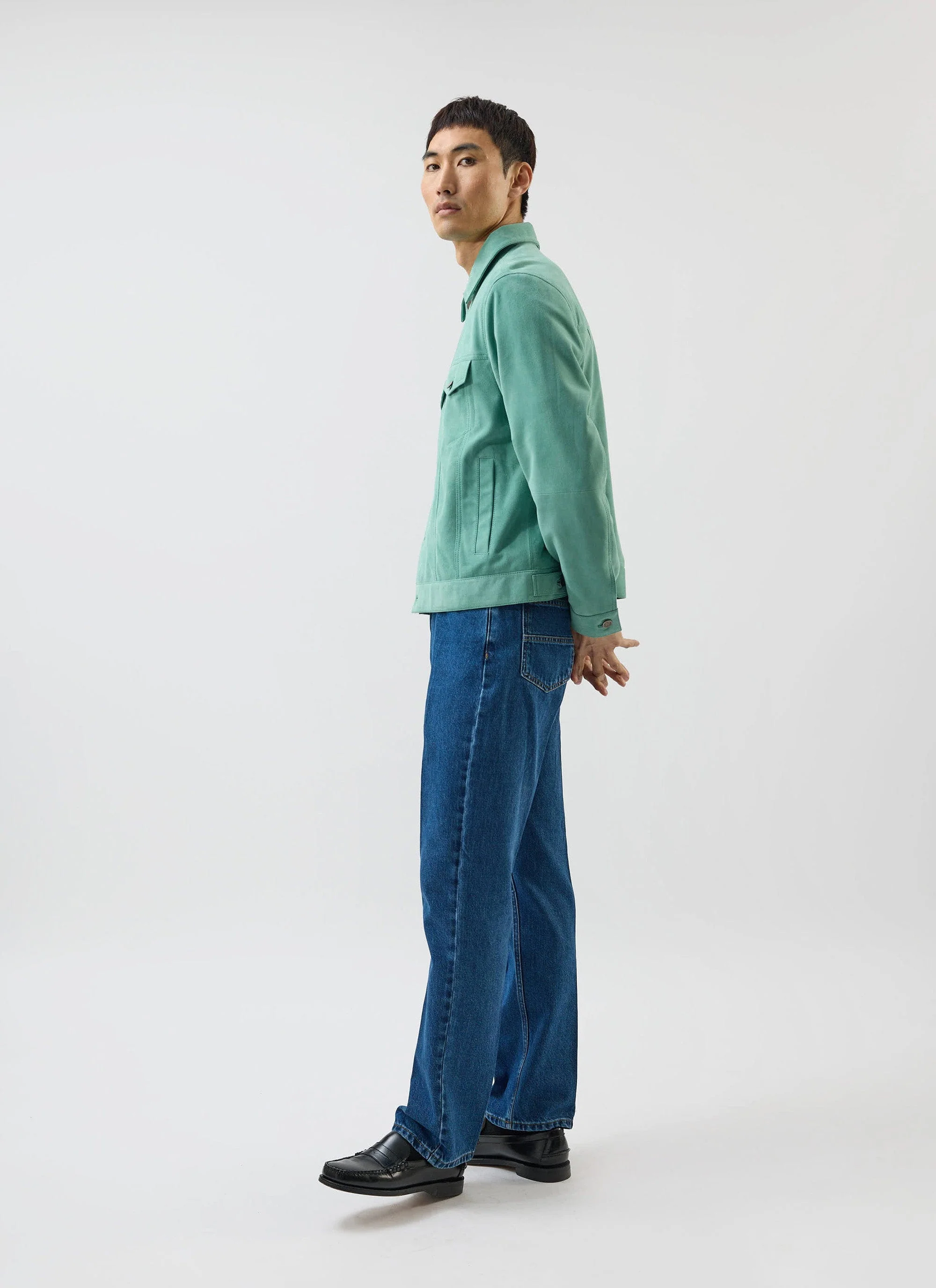 Suede Western Jacket | Percival x Warren | Mint Green - Image 4